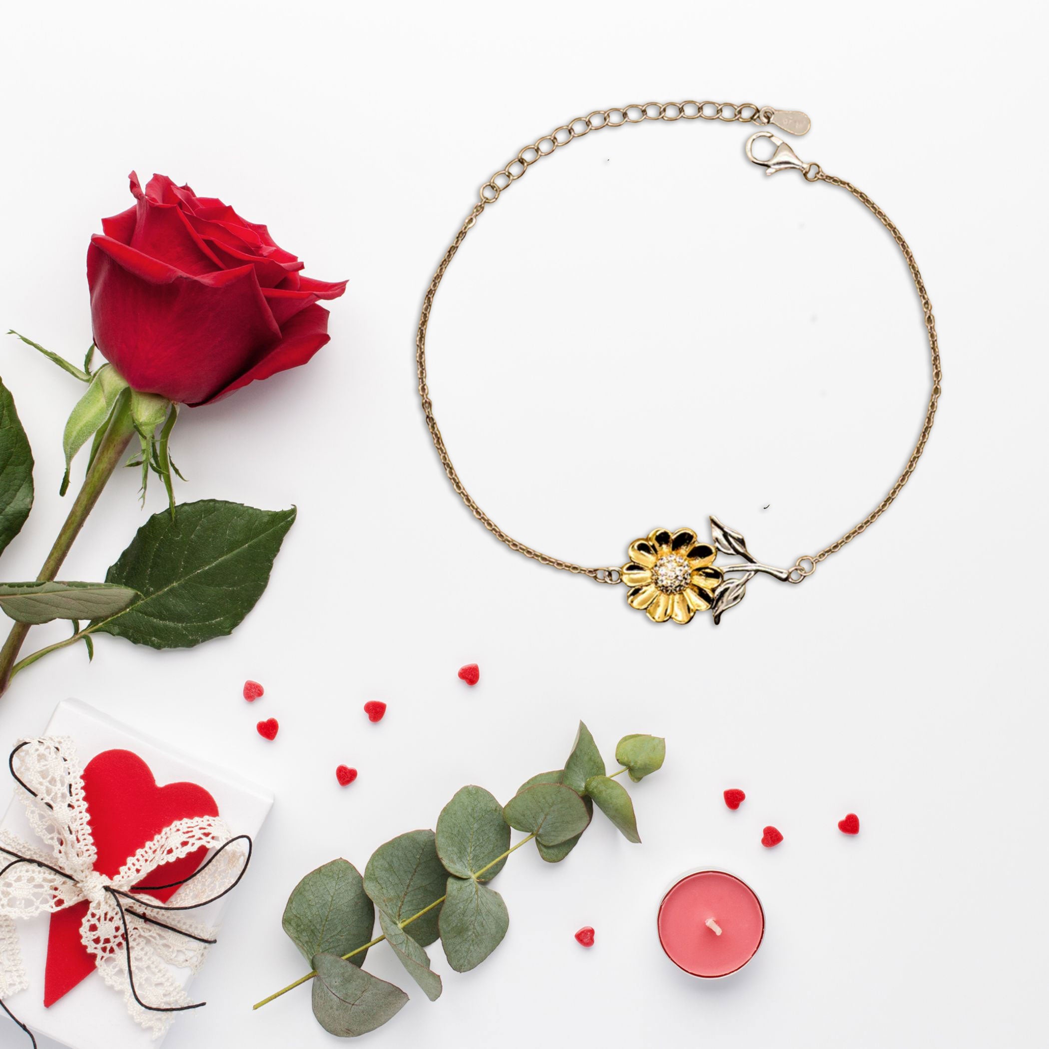 To My Beautiful Daughter – Build a Castle That Stands Tall and Proud – Fairytale-Inspired Sunflower Bracelet Gift