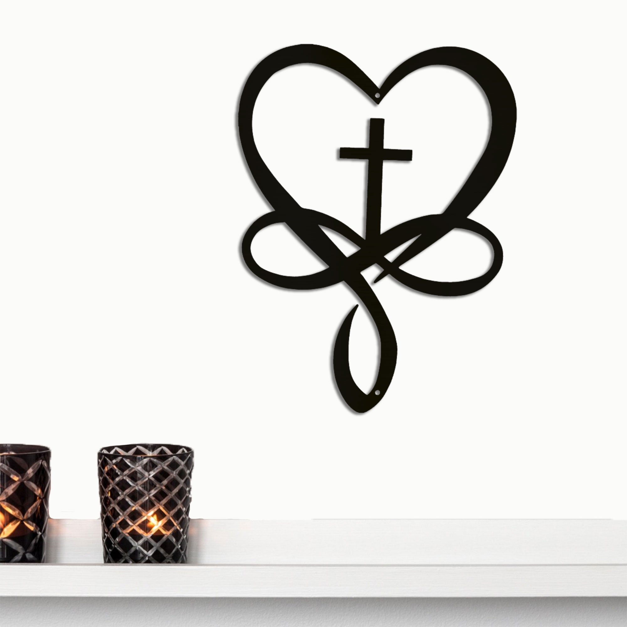Faith Infinity Heart Metal Art
