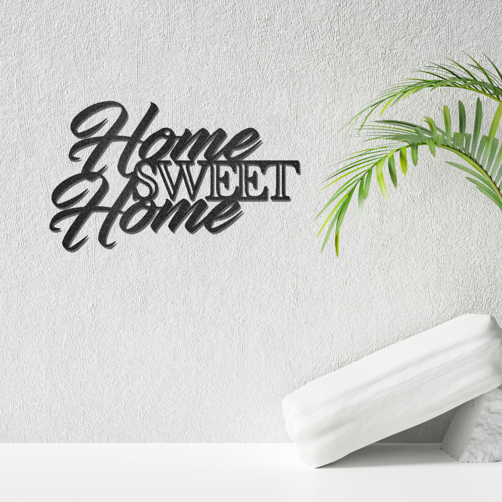 Home Sweet Home Steel Sign, Farmhouse Wall Decor, Script Metal Wall Art, Rustic Home Decor, Housewarming Gift