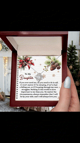 To My Daughter – I Will Always Be By Your Side, Unconditional Love Christmas Necklace Gift