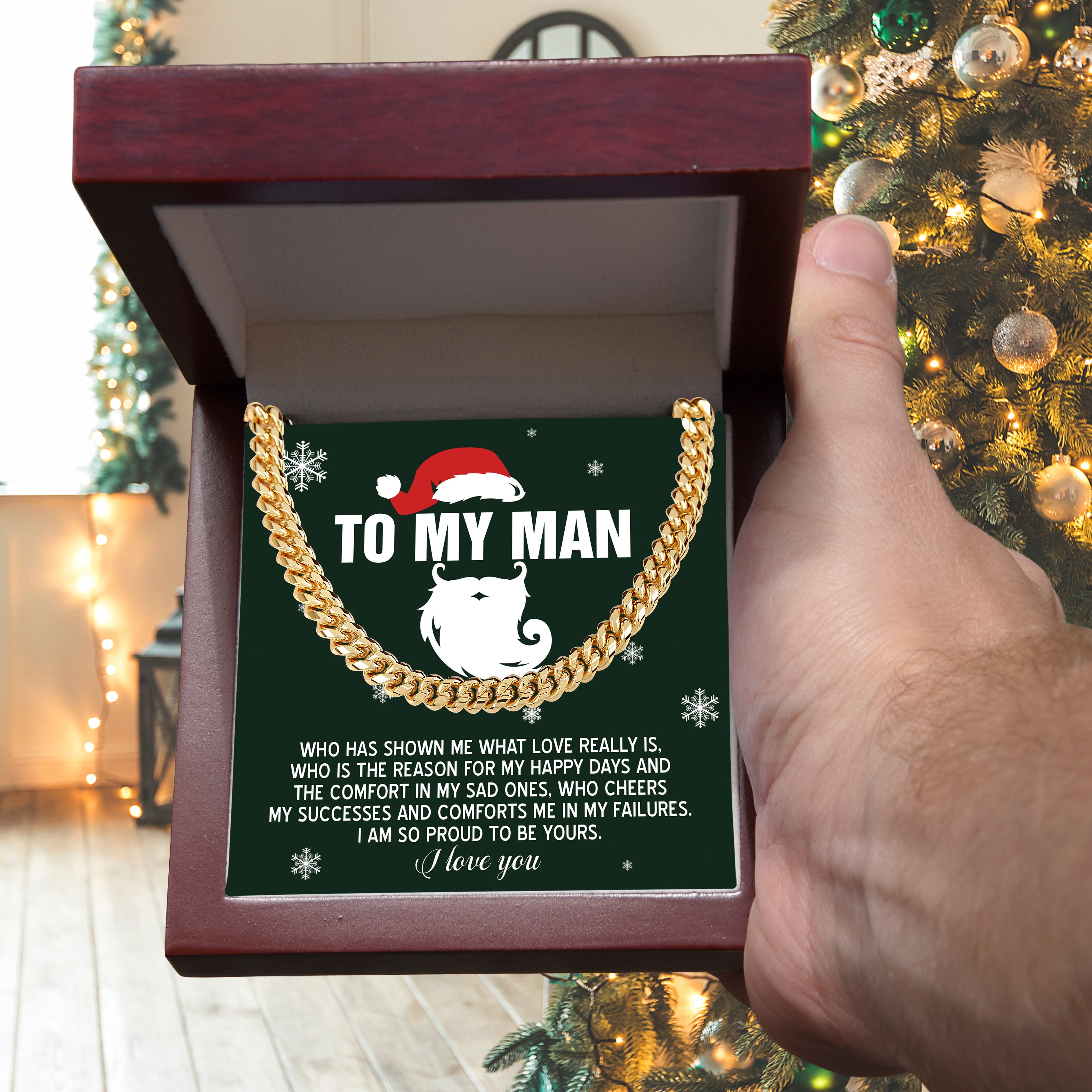To My Man “Proud to Be Yours” Christmas Message Card | Romantic Holiday Gift for Boyfriend, Husband, or Soulmate
