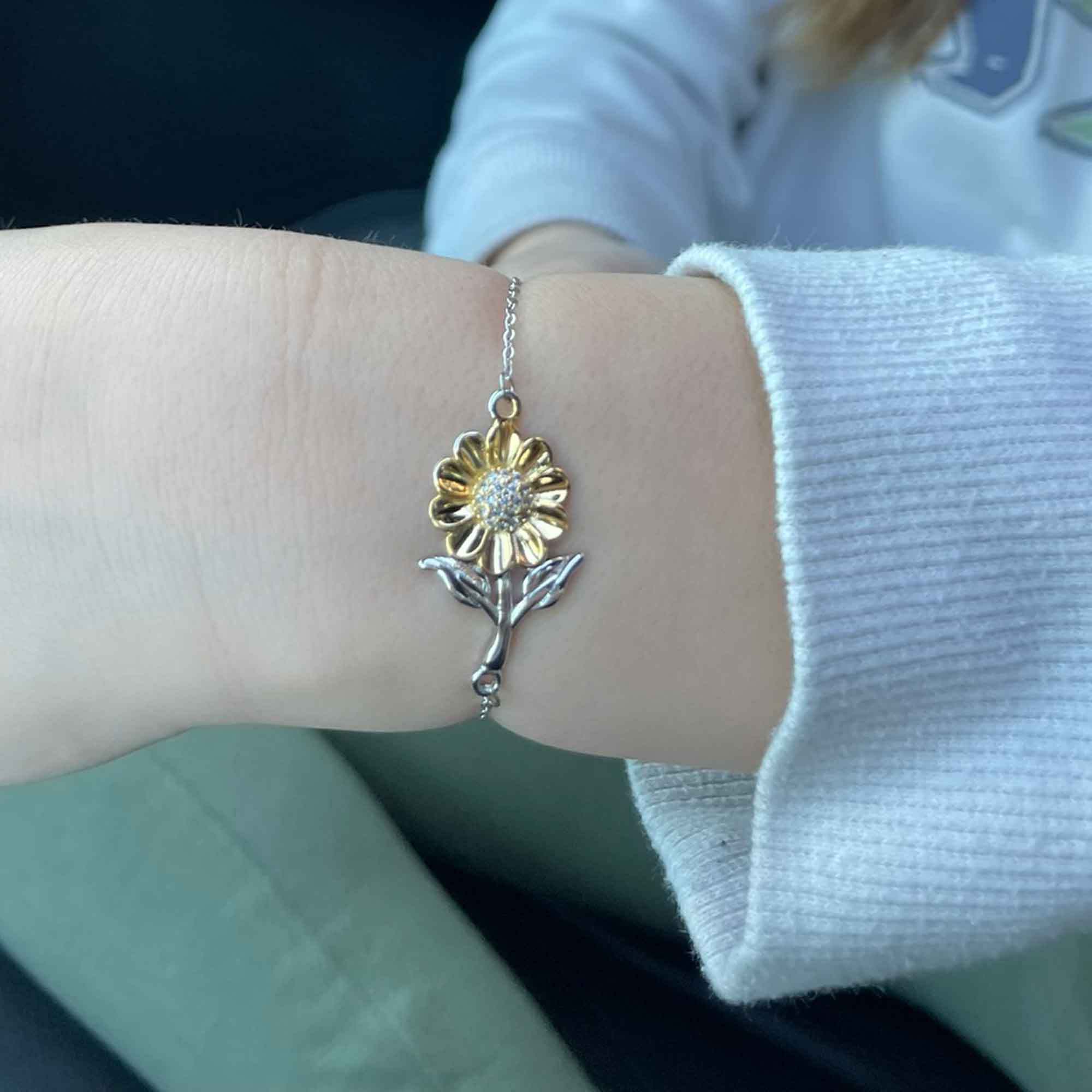 To My Beautiful Daughter – Build a Castle That Stands Tall and Proud – Fairytale-Inspired Sunflower Bracelet Gift