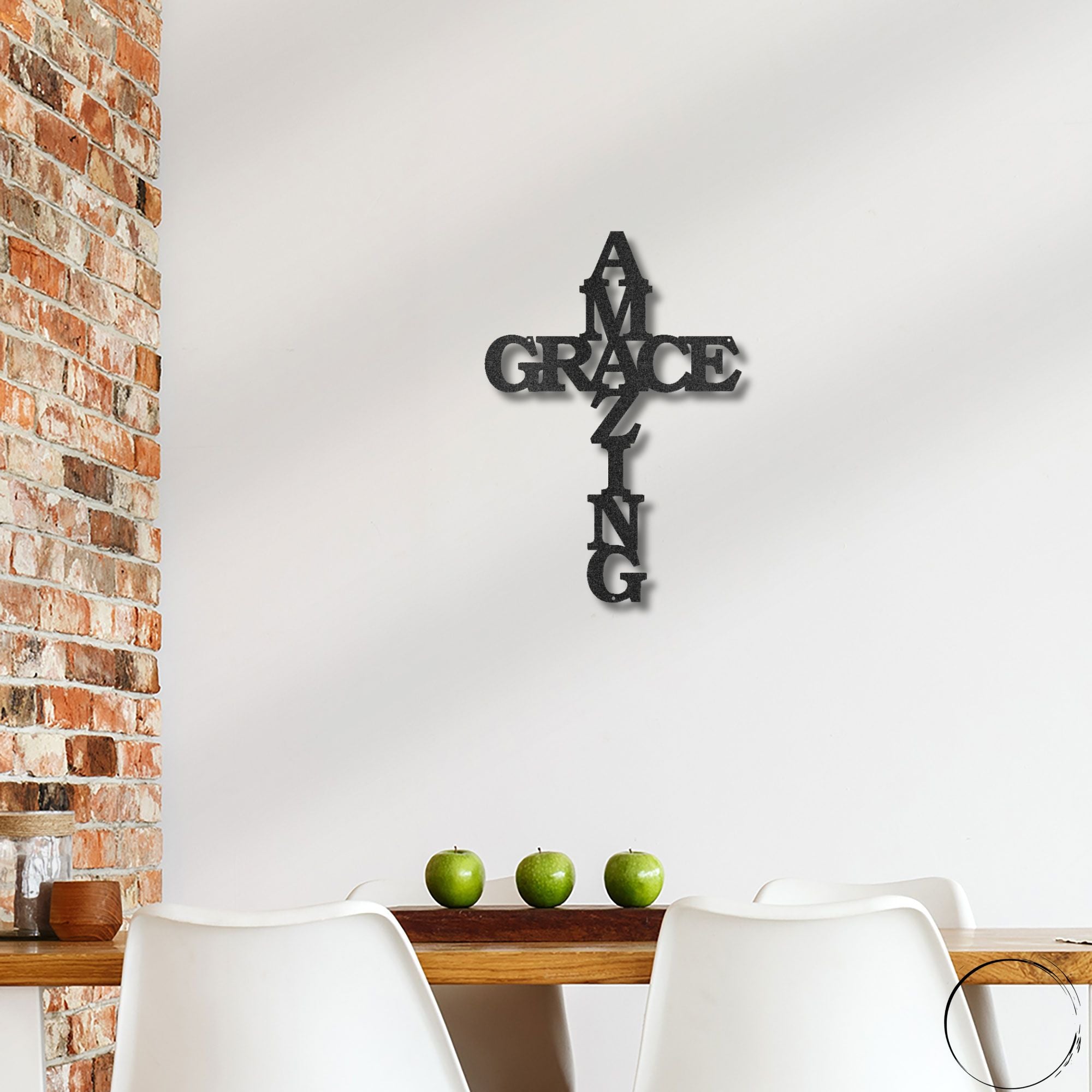 Amazing Grace Cross Metal Wall Art – Christian Steel Cross Sign – Inspirational Faith Decor – Laser Cut Religious Wall Art