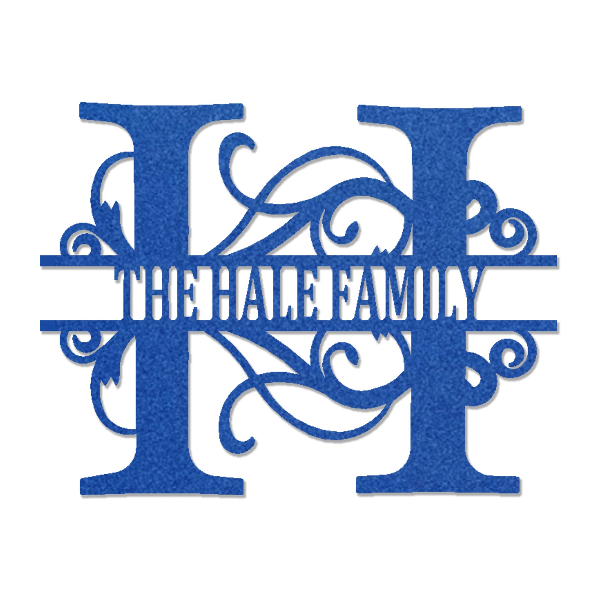 Personalized Monogram Family Name Metal Wall Art – Custom Initial Family Sign – Split Letter Monogram Decor – Elegant Home Wall Decor