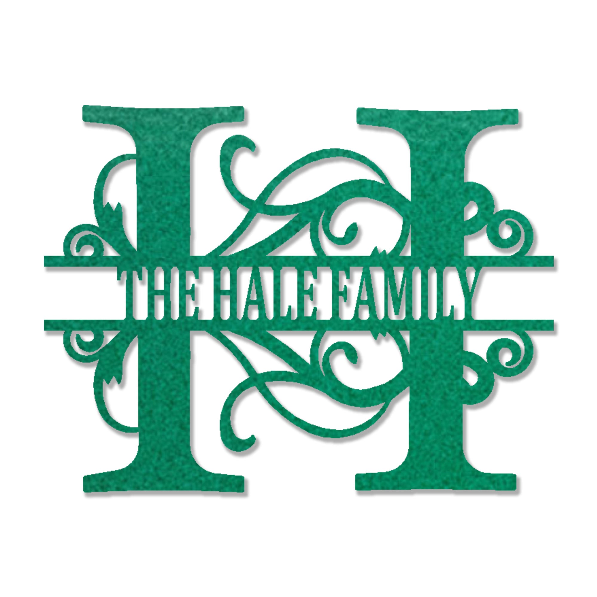 Personalized Monogram Family Name Metal Wall Art – Custom Initial Family Sign – Split Letter Monogram Decor – Elegant Home Wall Decor