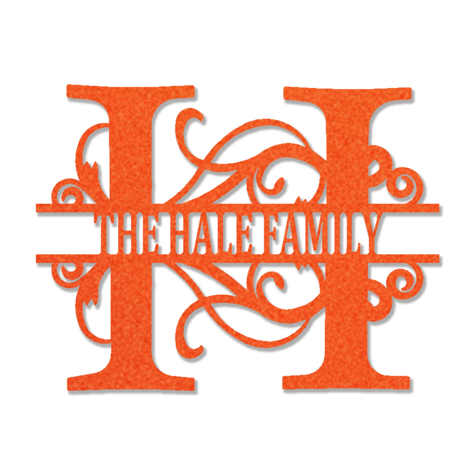 Personalized Monogram Family Name Metal Wall Art – Custom Initial Family Sign – Split Letter Monogram Decor – Elegant Home Wall Decor