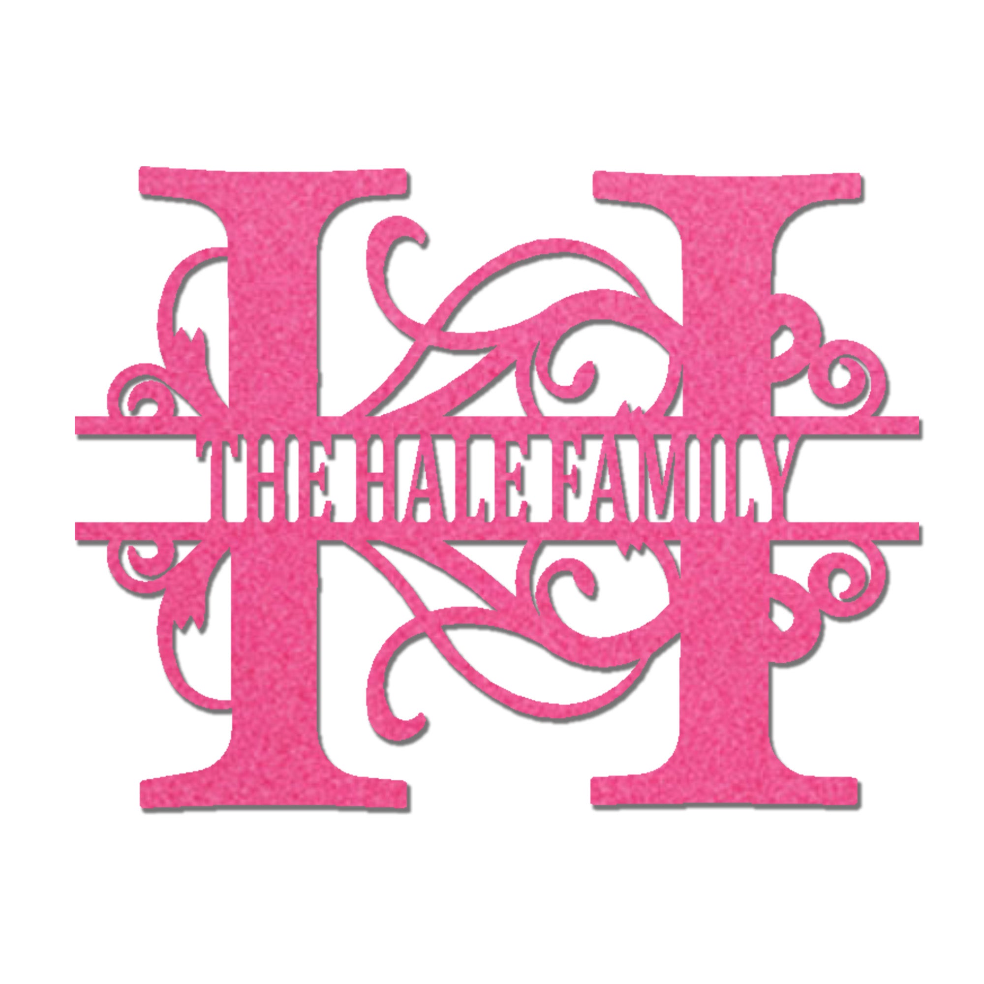 Personalized Monogram Family Name Metal Wall Art – Custom Initial Family Sign – Split Letter Monogram Decor – Elegant Home Wall Decor
