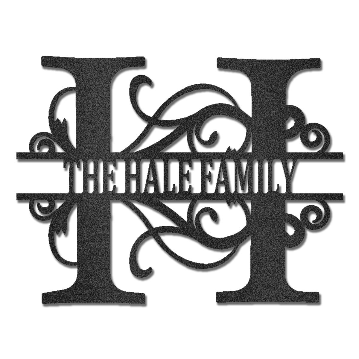 Personalized Monogram Family Name Metal Wall Art – Custom Initial Family Sign – Split Letter Monogram Decor – Elegant Home Wall Decor