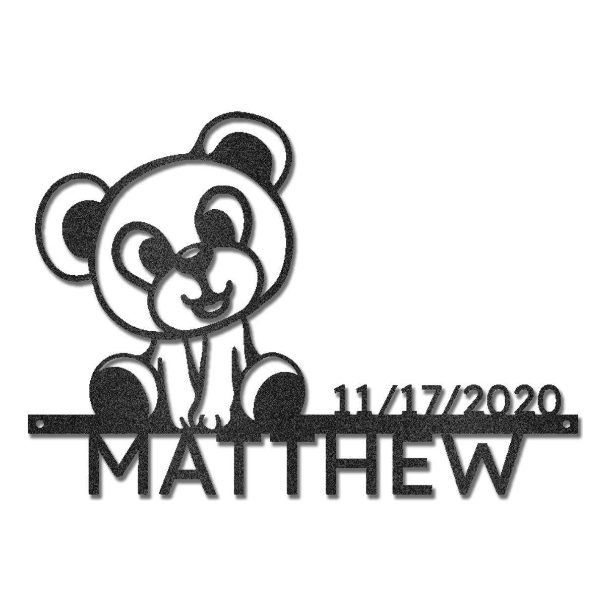 Personalized Teddy Bear Nursery Metal Wall Art – Custom Baby Name Sign with Birth Date – Nursery Decor – Baby Shower Gift
