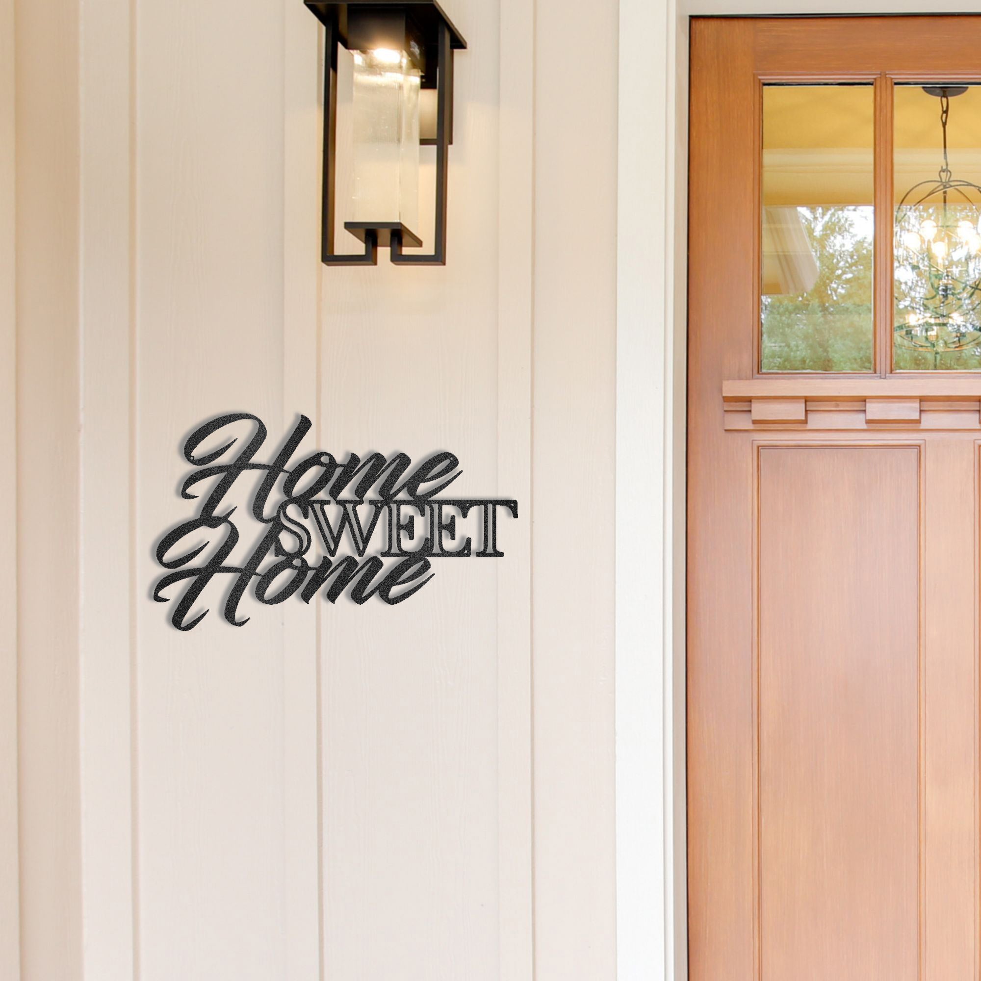 Home Sweet Home Steel Sign, Farmhouse Wall Decor, Script Metal Wall Art, Rustic Home Decor, Housewarming Gift