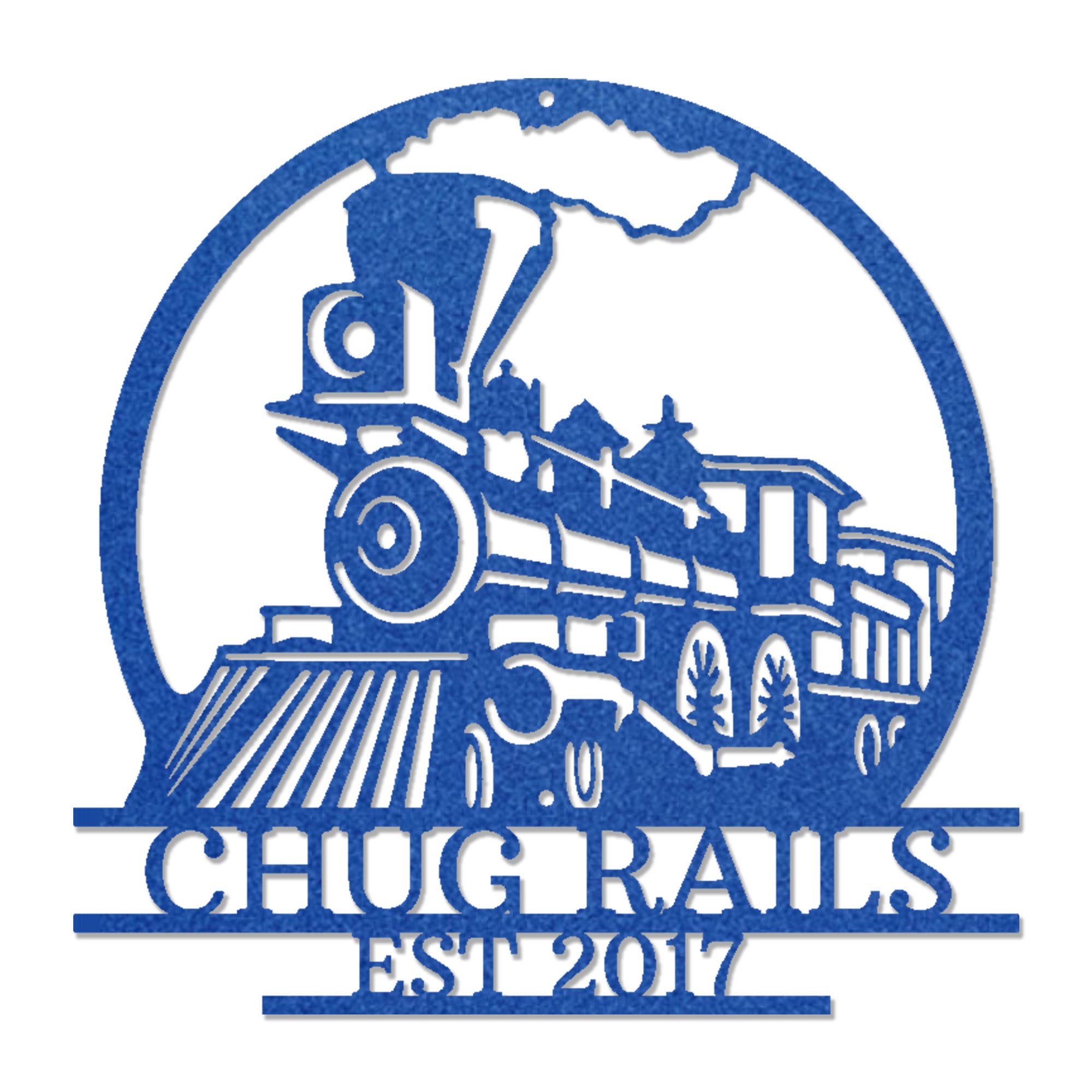 Personalized Steam Train Metal Wall Art – Custom Family Name Railroad Sign – Vintage Locomotive Wall Decor – Established Date Sign