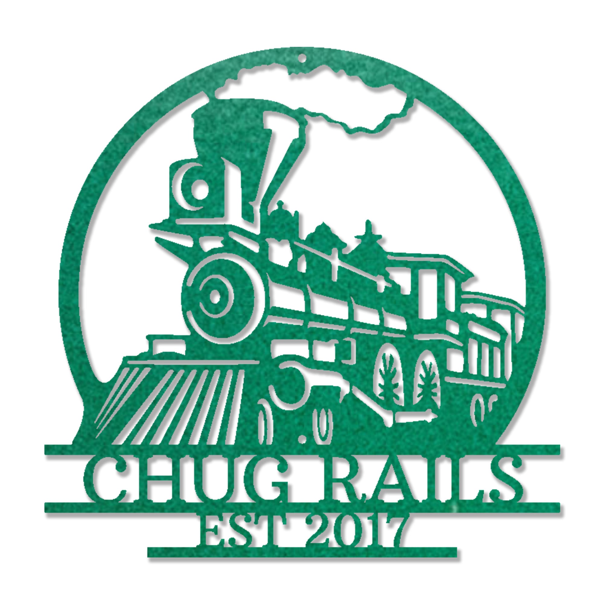 Personalized Steam Train Metal Wall Art – Custom Family Name Railroad Sign – Vintage Locomotive Wall Decor – Established Date Sign