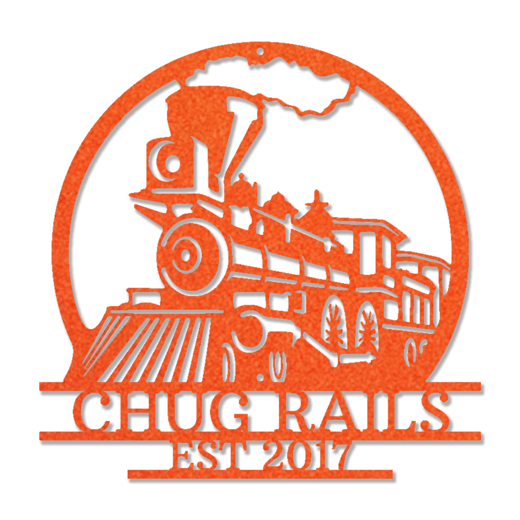 Personalized Steam Train Metal Wall Art – Custom Family Name Railroad Sign – Vintage Locomotive Wall Decor – Established Date Sign