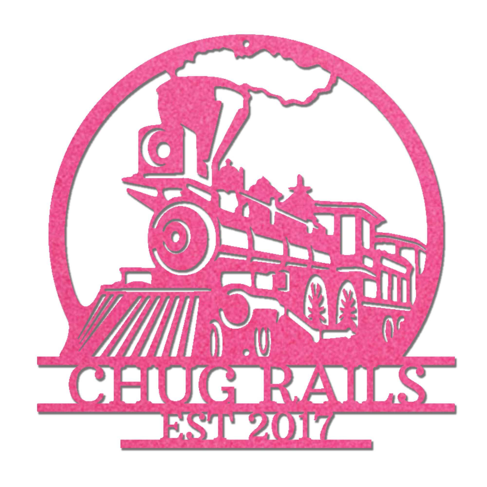 Personalized Steam Train Metal Wall Art – Custom Family Name Railroad Sign – Vintage Locomotive Wall Decor – Established Date Sign