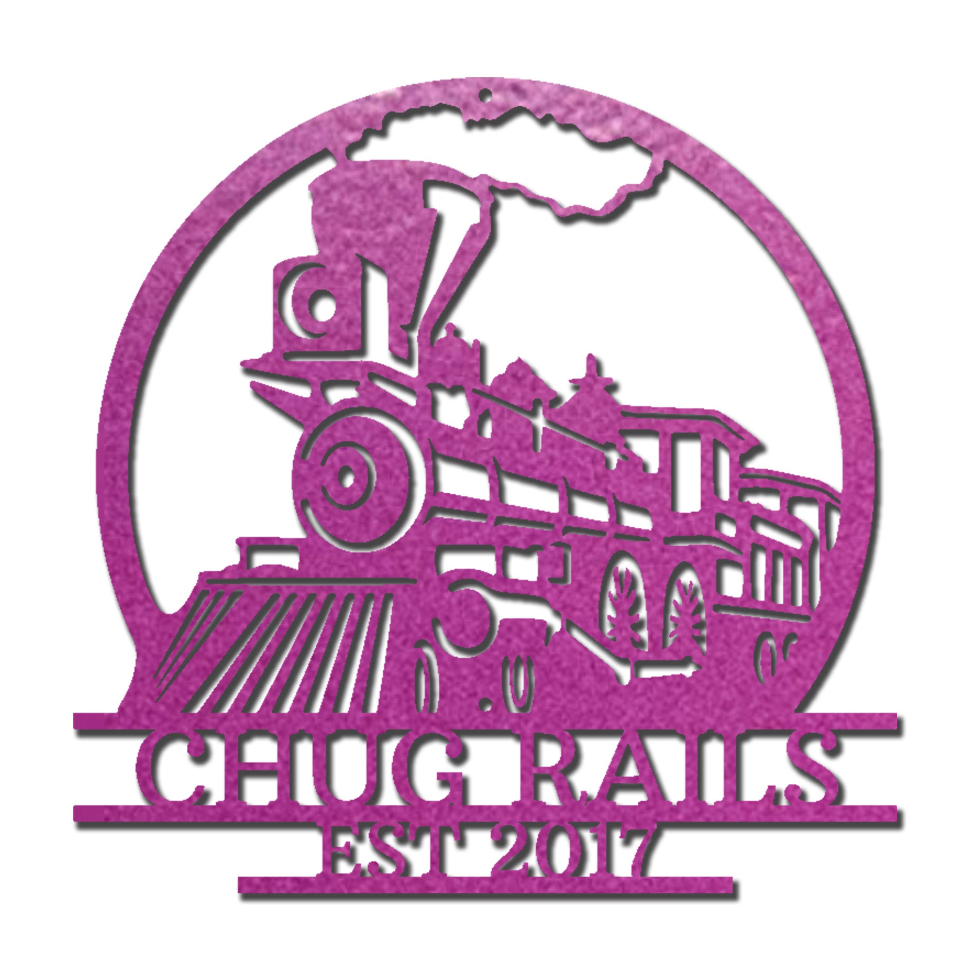 Personalized Steam Train Metal Wall Art – Custom Family Name Railroad Sign – Vintage Locomotive Wall Decor – Established Date Sign