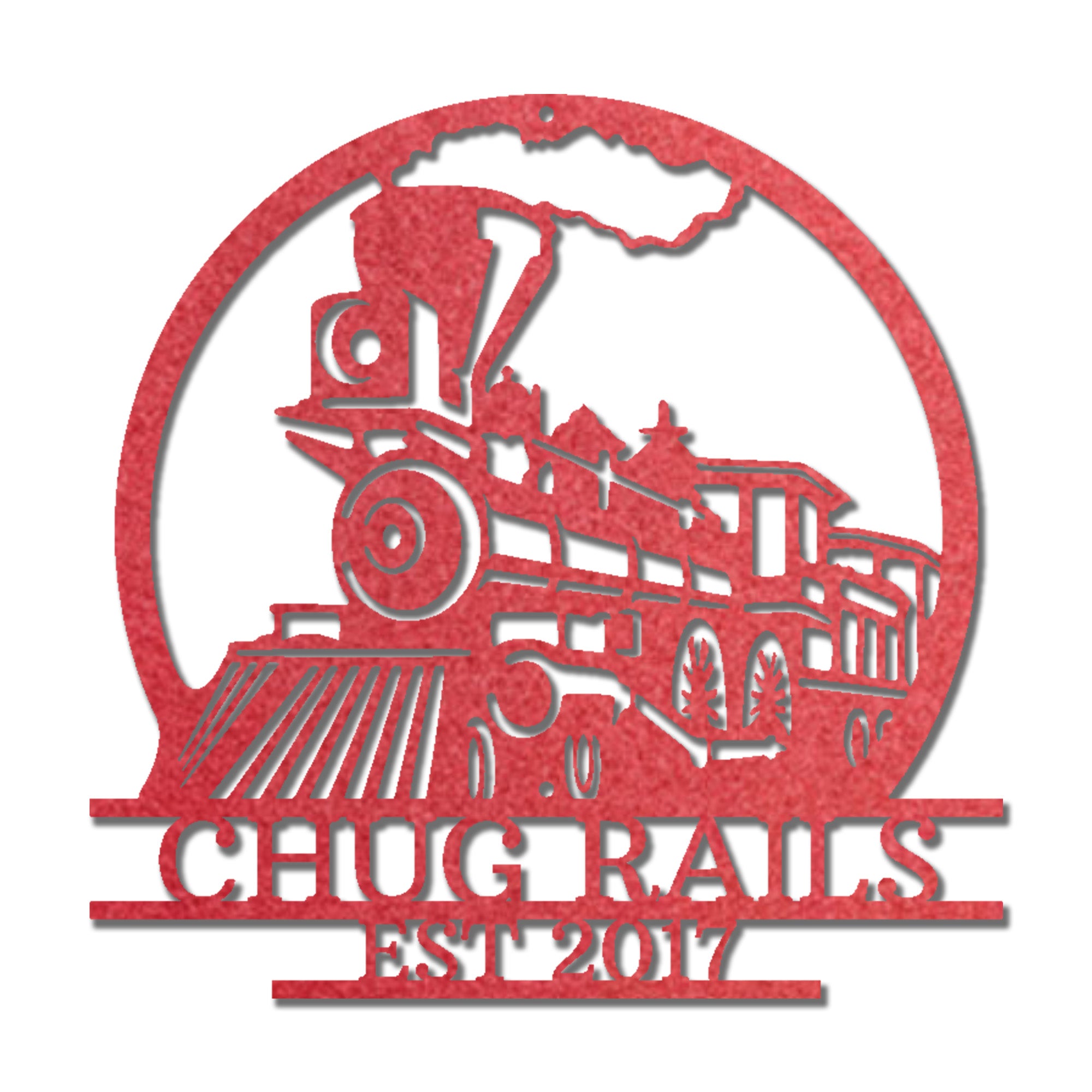Personalized Steam Train Metal Wall Art – Custom Family Name Railroad Sign – Vintage Locomotive Wall Decor – Established Date Sign
