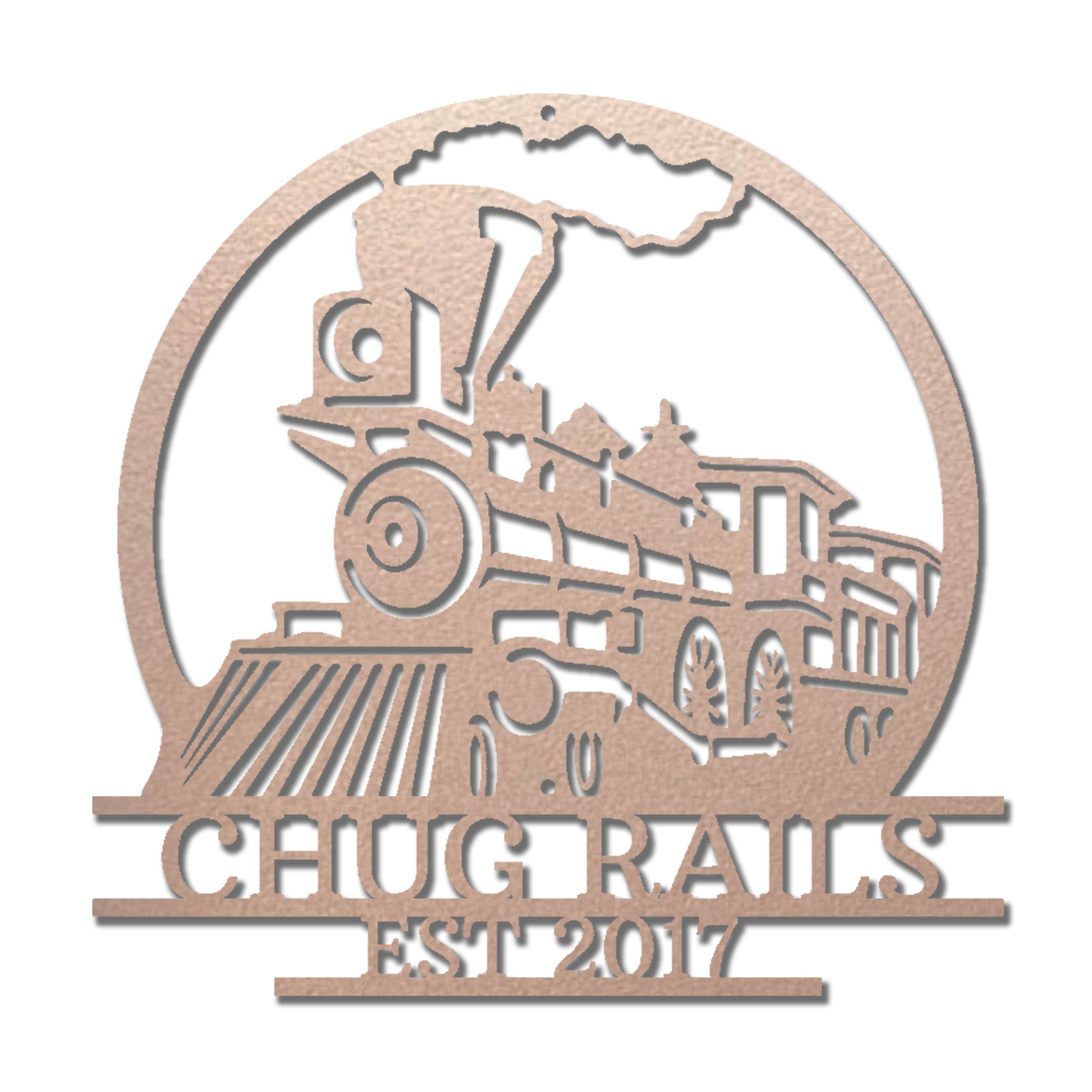 Personalized Steam Train Metal Wall Art – Custom Family Name Railroad Sign – Vintage Locomotive Wall Decor – Established Date Sign