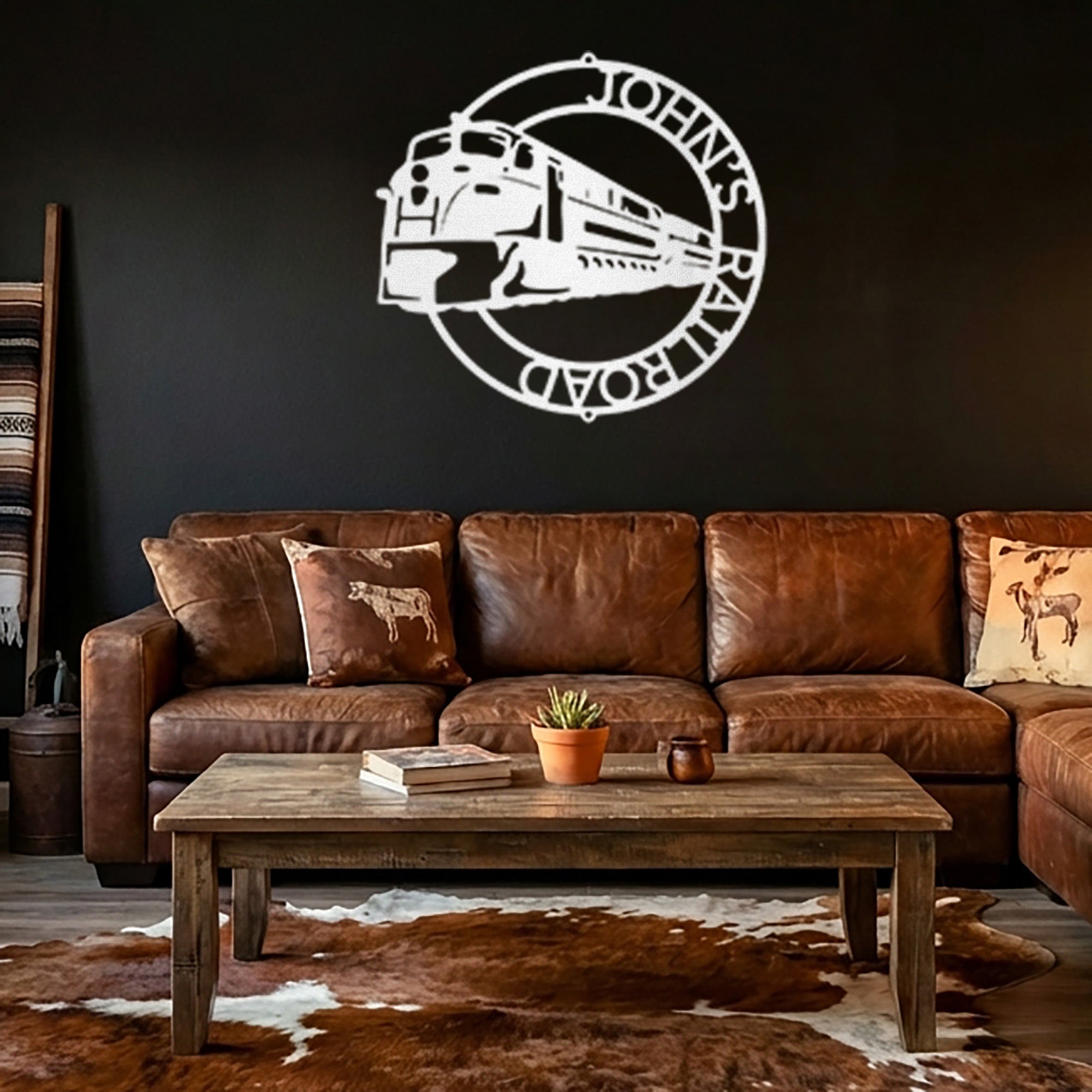 Railroad Train Metal Wall Art – Locomotive Wall Decor – Railroad Enthusiast Gift – Train Lover Wall Sign