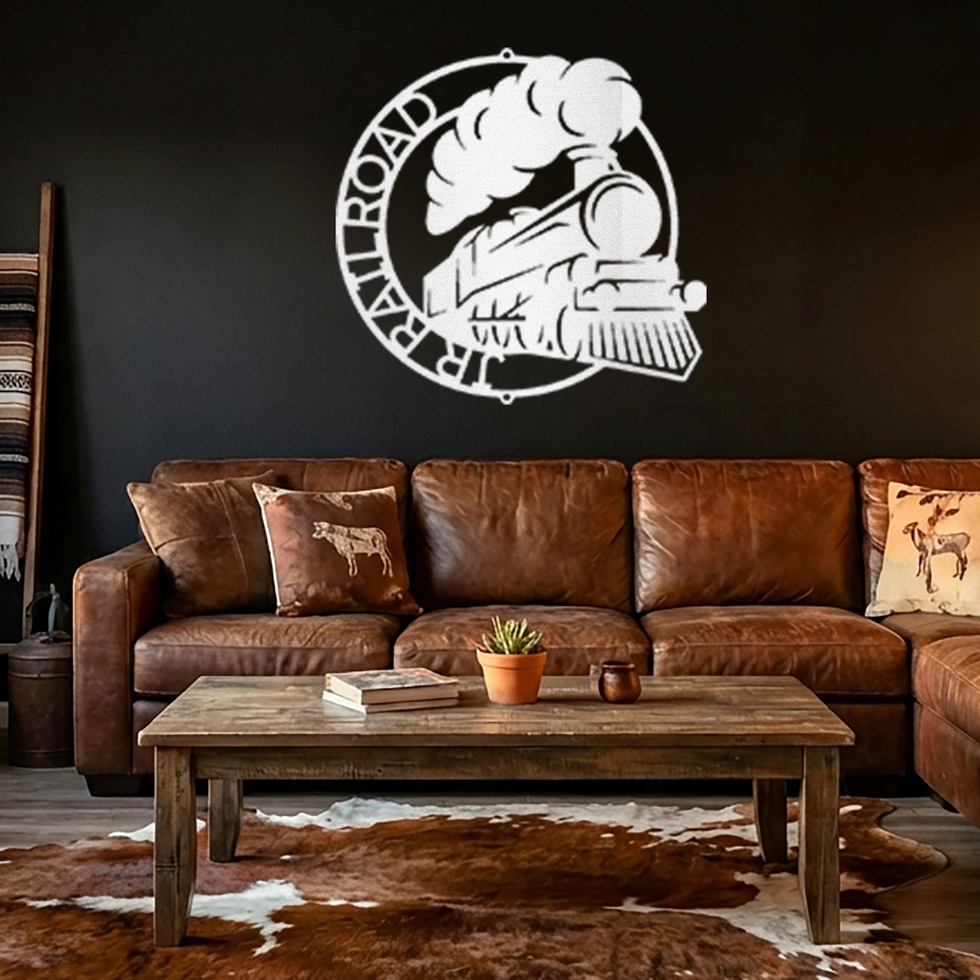 Personalized Steam Locomotive Metal Wall Art – Custom Railroad Train Name Sign – Vintage Train Decor – Railroad Enthusiast Gift