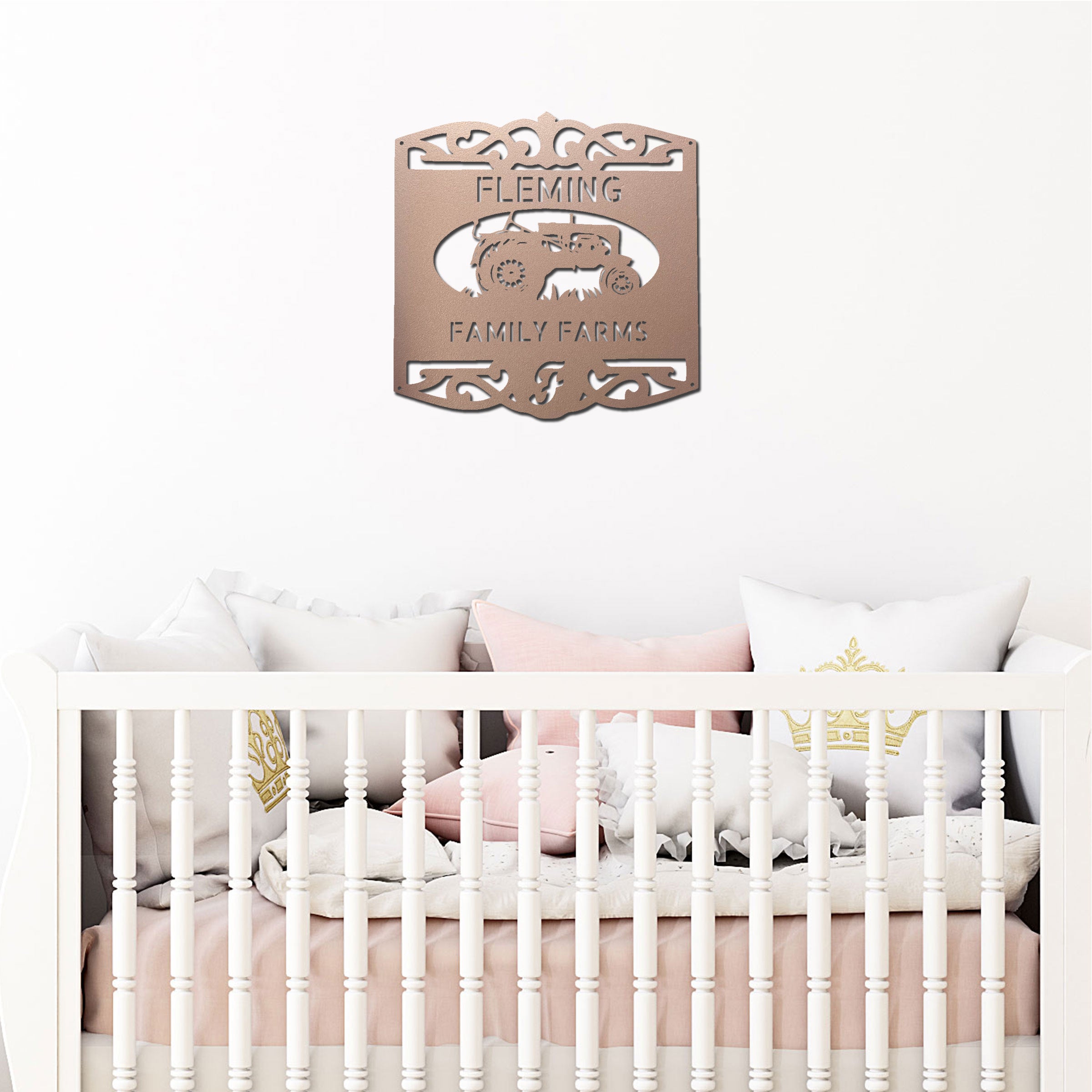 Personalized Family Farm Metal Wall Art Sign Custom Farm Name Tractor Steel Sign Elegant Farmhouse Decor Outdoor Ranch Sign