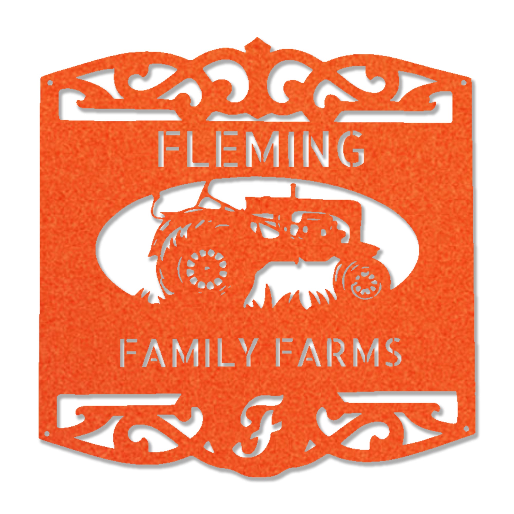 Personalized Family Farm Metal Wall Art Sign Custom Farm Name Tractor Steel Sign Elegant Farmhouse Decor Outdoor Ranch Sign