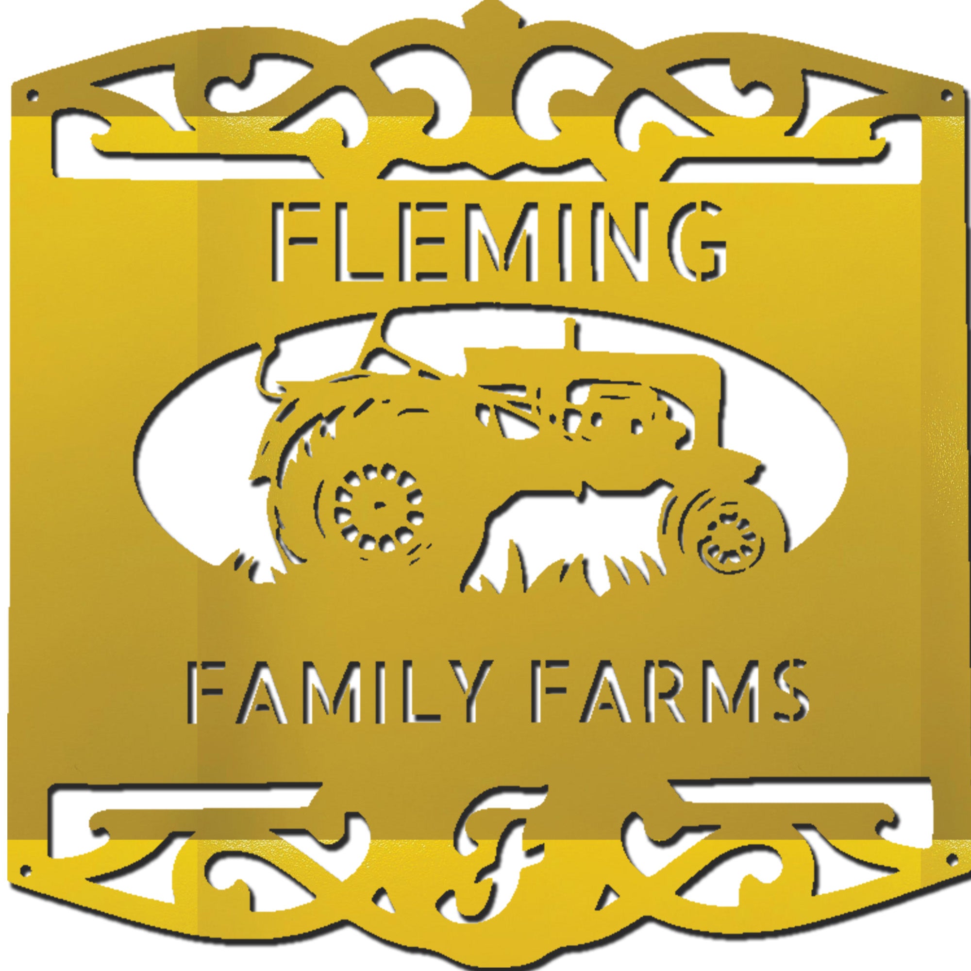 Personalized Family Farm Metal Wall Art Sign Custom Farm Name Tractor Steel Sign Elegant Farmhouse Decor Outdoor Ranch Sign