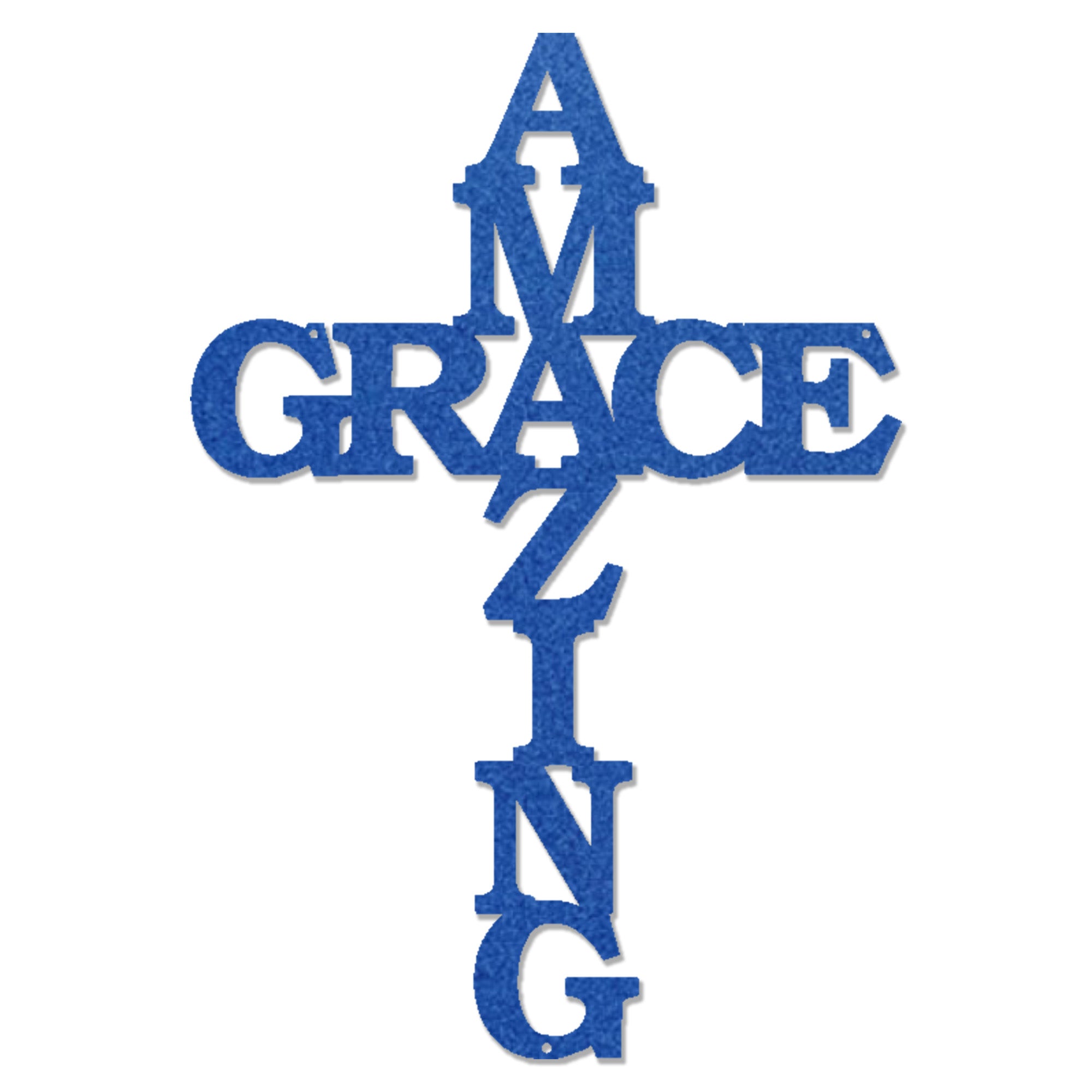 Amazing Grace Cross Metal Wall Art – Christian Steel Cross Sign – Inspirational Faith Decor – Laser Cut Religious Wall Art