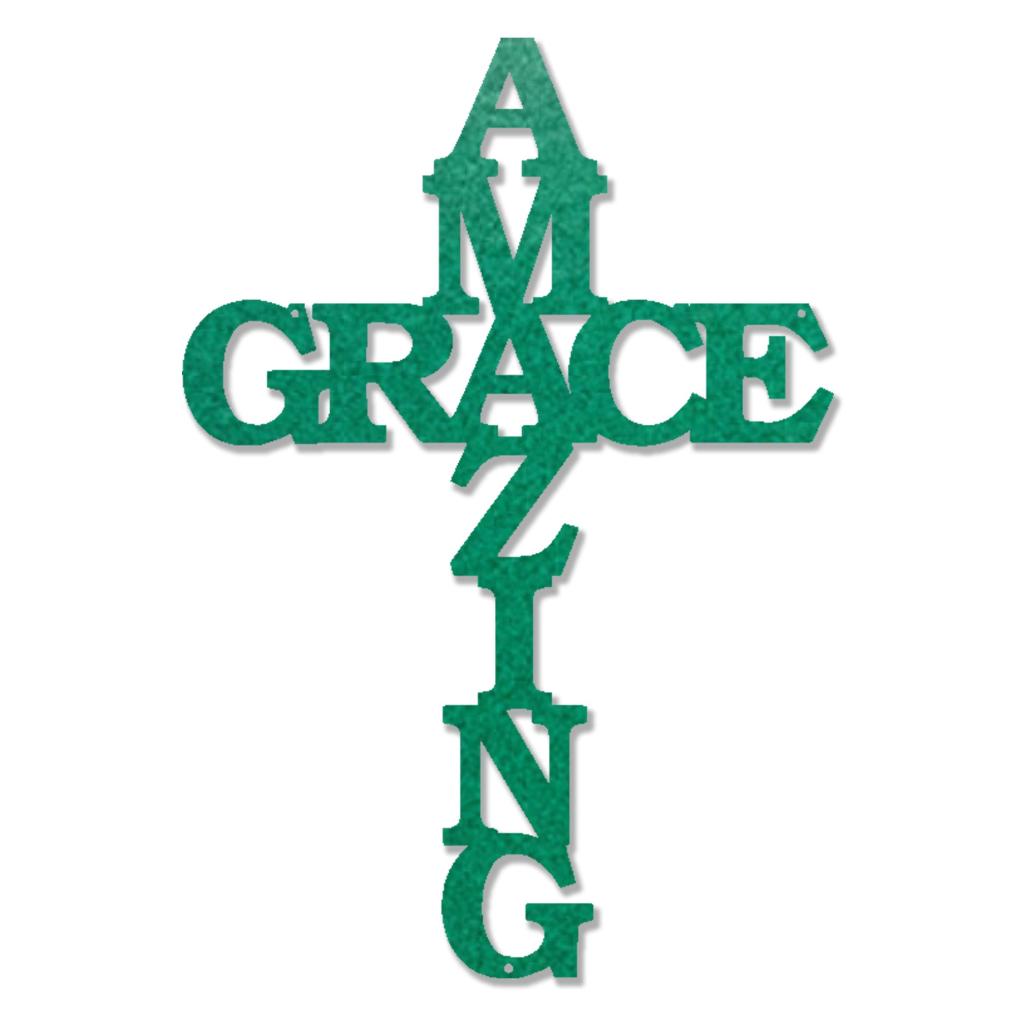 Amazing Grace Cross Metal Wall Art – Christian Steel Cross Sign – Inspirational Faith Decor – Laser Cut Religious Wall Art