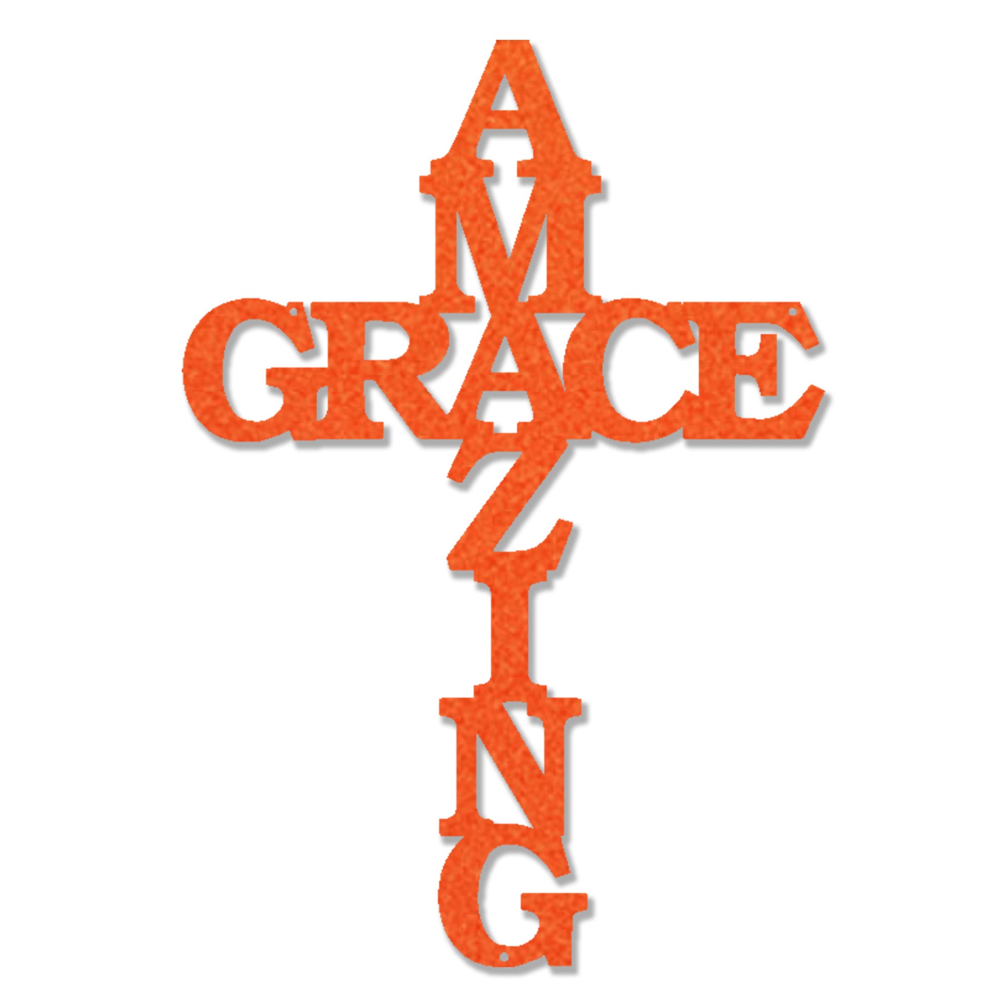Amazing Grace Cross Metal Wall Art – Christian Steel Cross Sign – Inspirational Faith Decor – Laser Cut Religious Wall Art