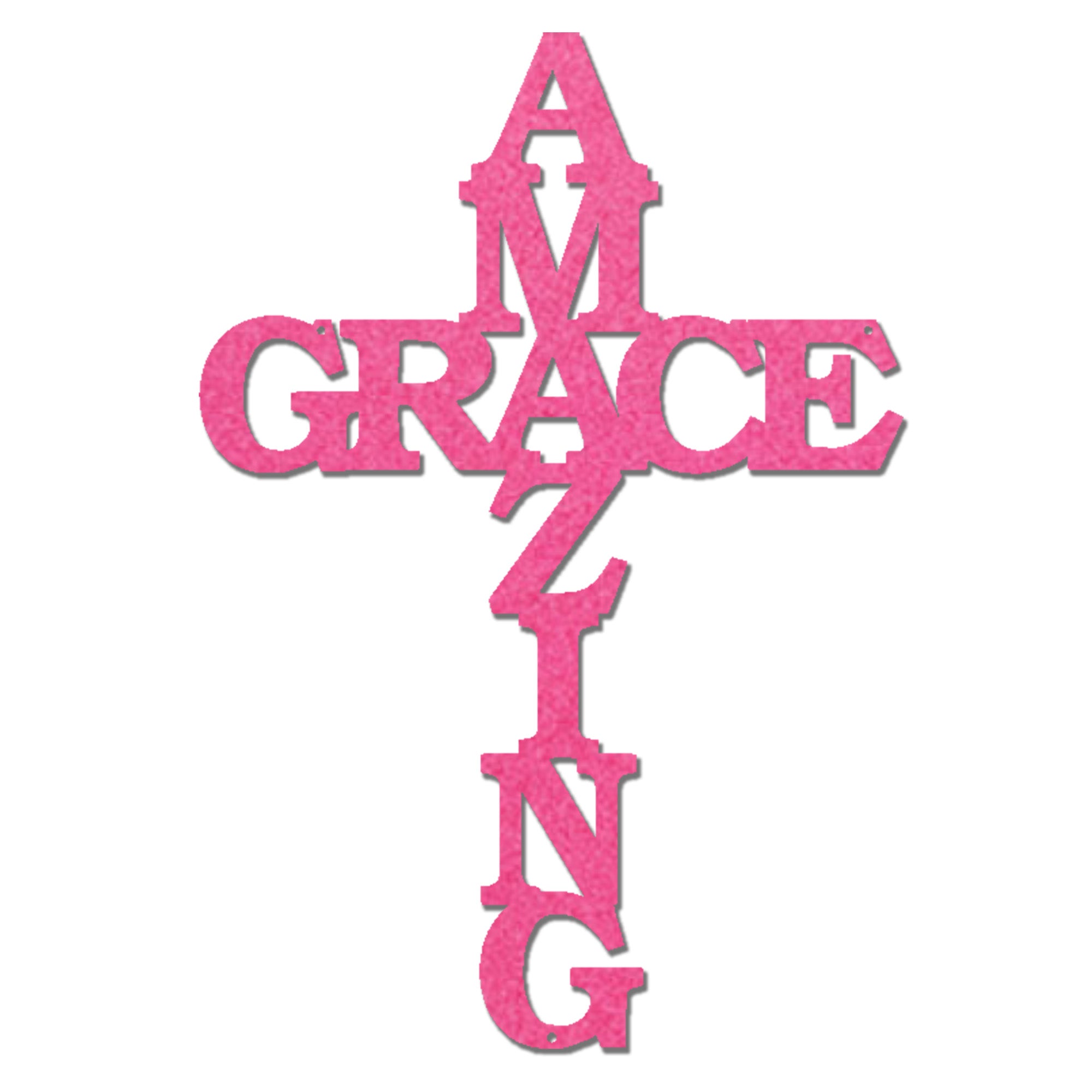 Amazing Grace Cross Metal Wall Art – Christian Steel Cross Sign – Inspirational Faith Decor – Laser Cut Religious Wall Art
