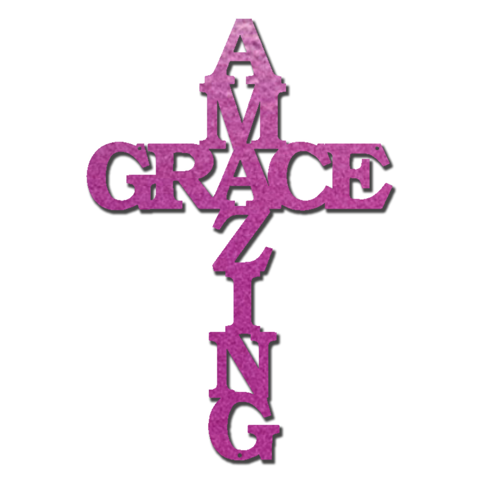 Amazing Grace Cross Metal Wall Art – Christian Steel Cross Sign – Inspirational Faith Decor – Laser Cut Religious Wall Art
