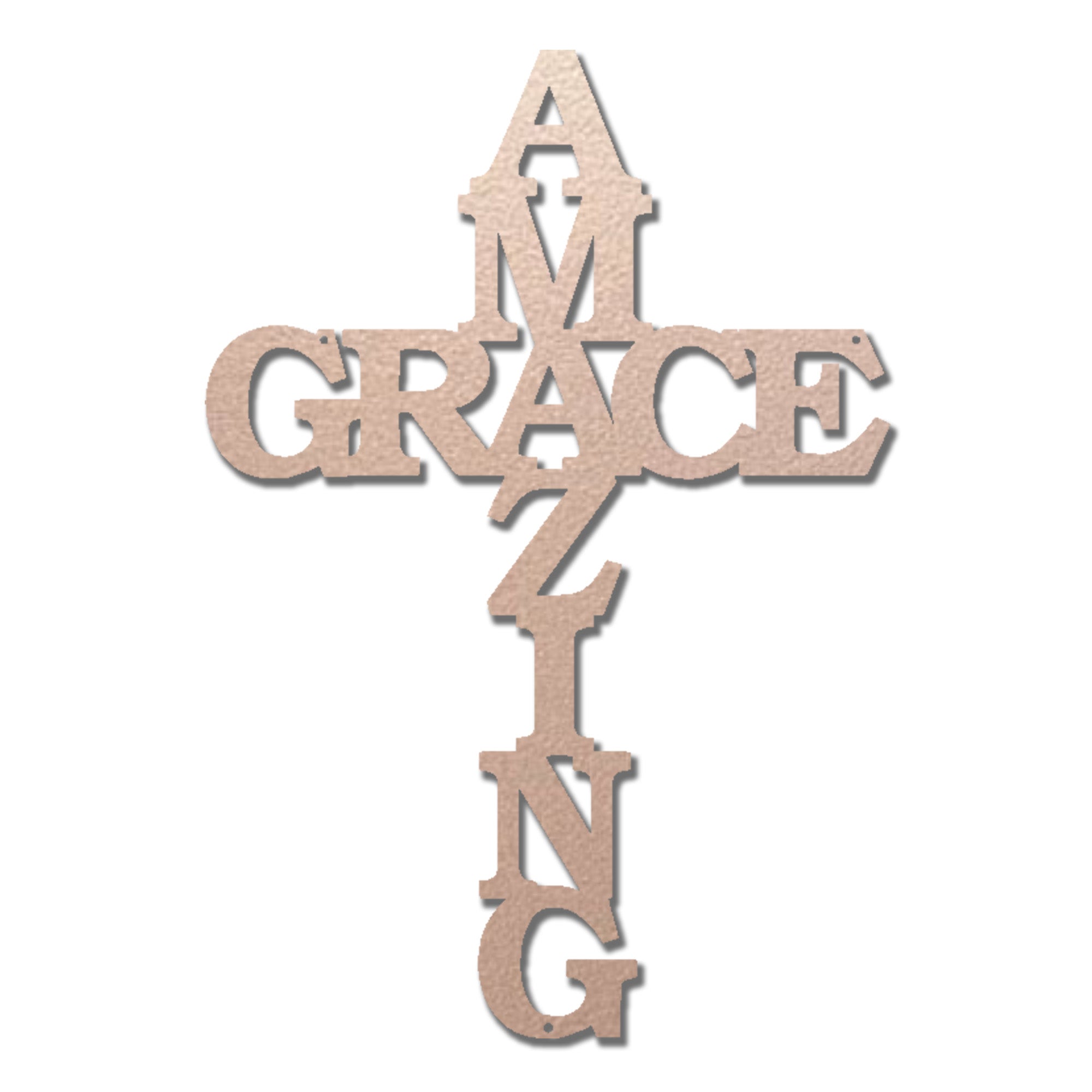 Amazing Grace Cross Metal Wall Art – Christian Steel Cross Sign – Inspirational Faith Decor – Laser Cut Religious Wall Art