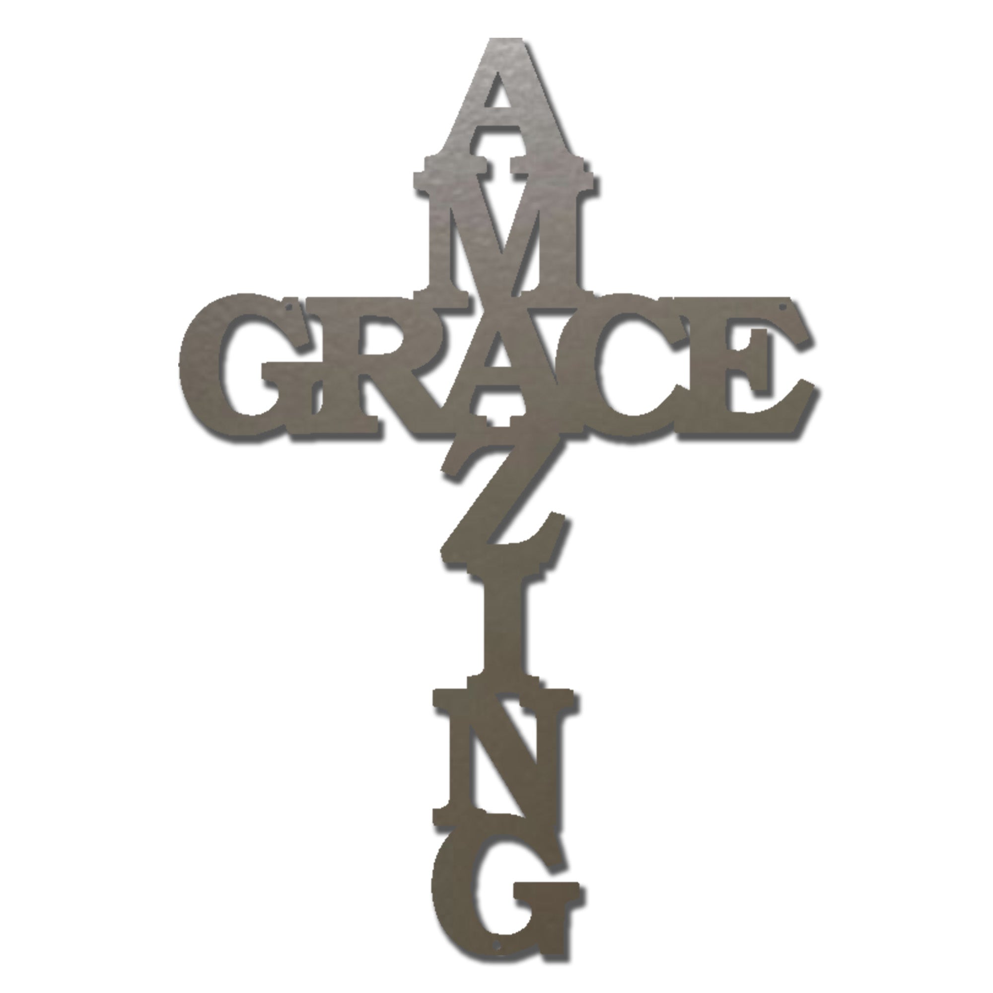 Amazing Grace Cross Metal Wall Art – Christian Steel Cross Sign – Inspirational Faith Decor – Laser Cut Religious Wall Art