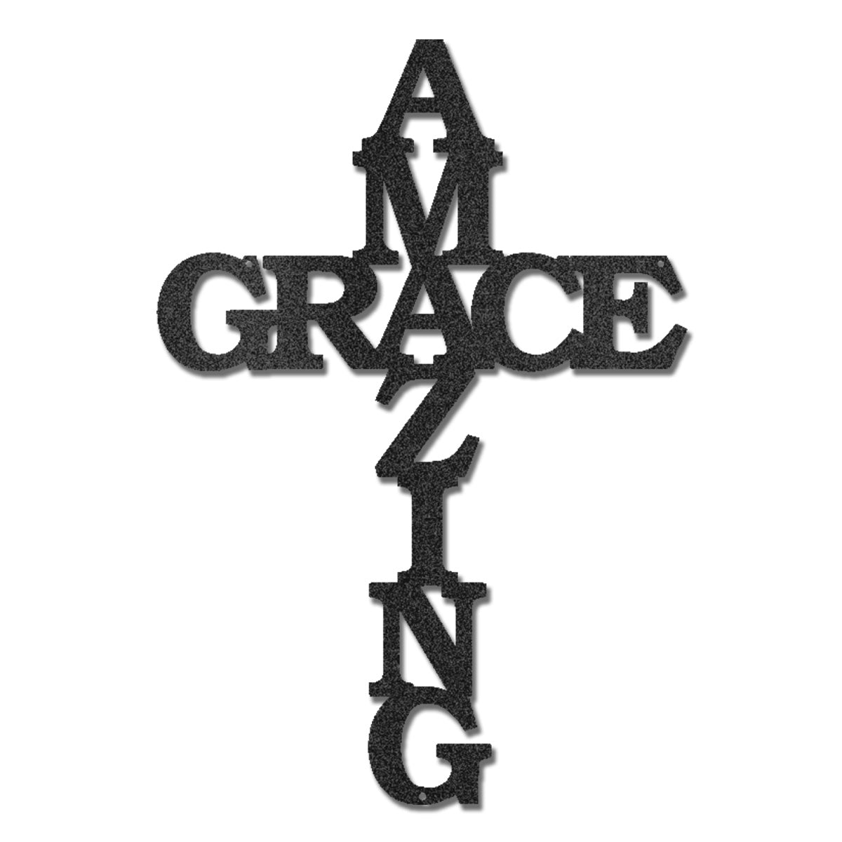 Amazing Grace Cross Metal Wall Art – Christian Steel Cross Sign – Inspirational Faith Decor – Laser Cut Religious Wall Art