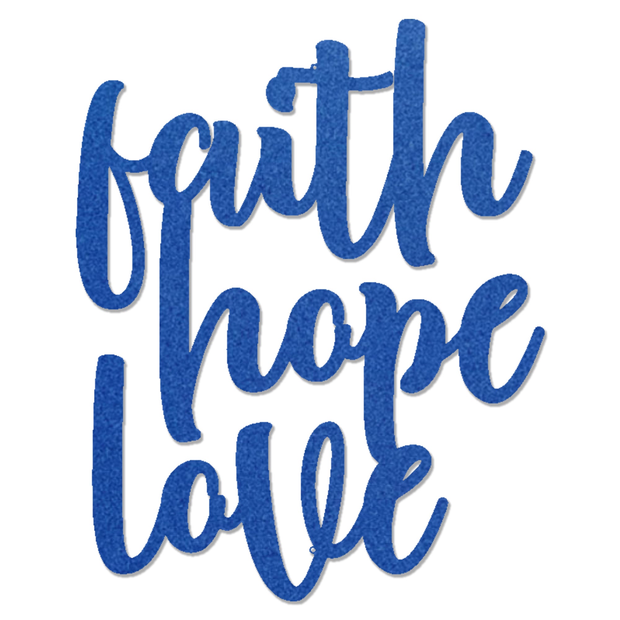 Faith Hope Love Metal Wall Art – Christian Inspirational Word Decor – Scripture Inspired Faith Wall Decor – Religious Home Decoration