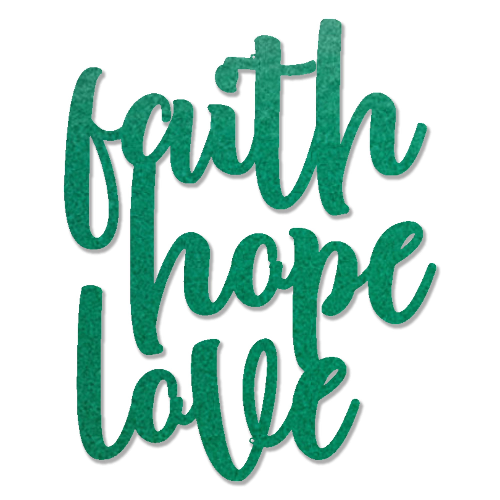 Faith Hope Love Metal Wall Art – Christian Inspirational Word Decor – Scripture Inspired Faith Wall Decor – Religious Home Decoration