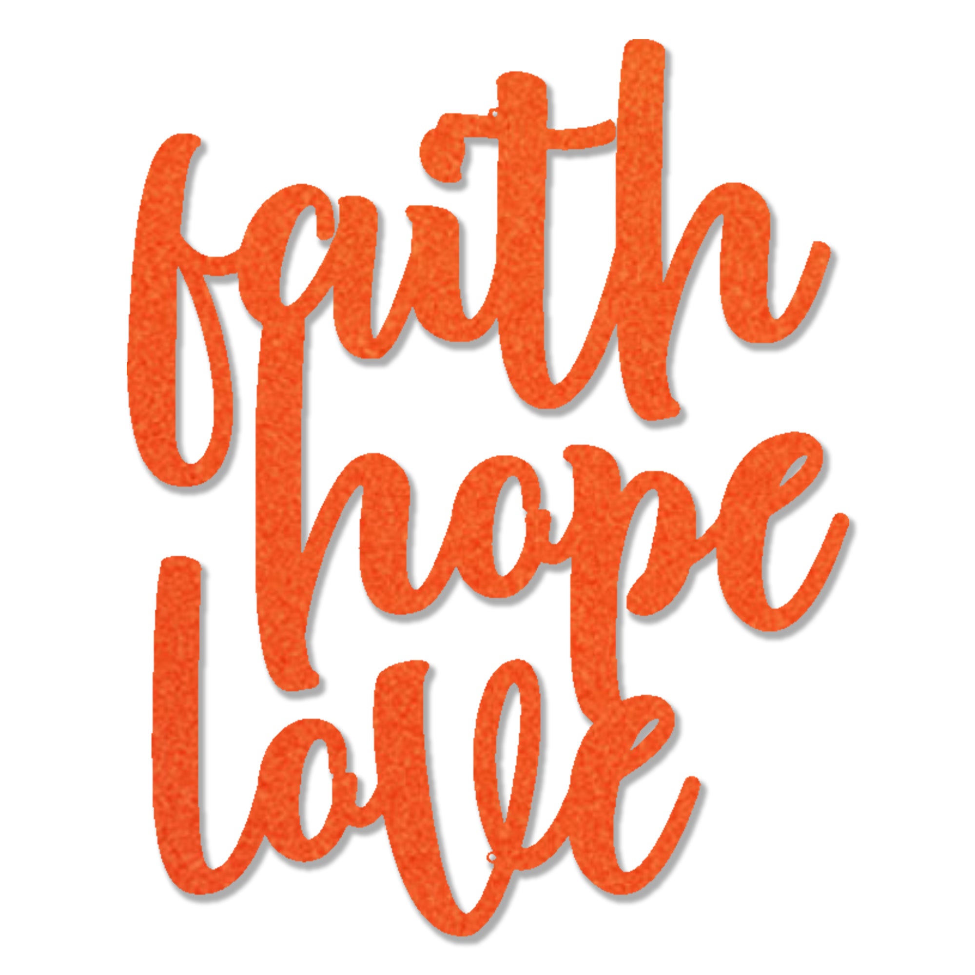 Faith Hope Love Metal Wall Art – Christian Inspirational Word Decor – Scripture Inspired Faith Wall Decor – Religious Home Decoration
