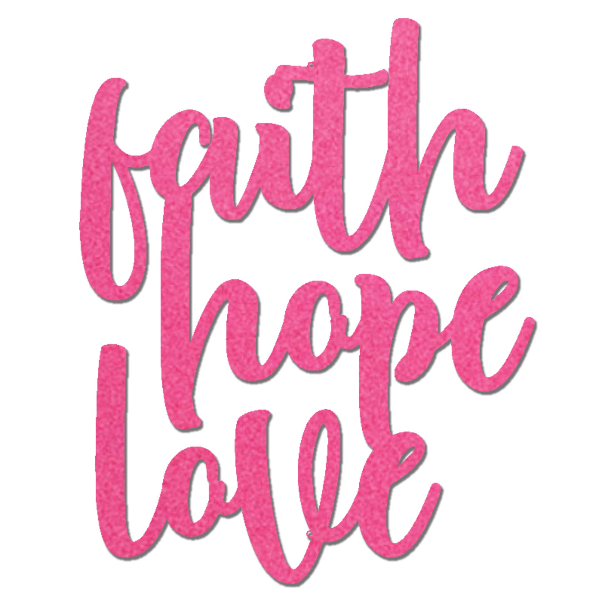 Faith Hope Love Metal Wall Art – Christian Inspirational Word Decor – Scripture Inspired Faith Wall Decor – Religious Home Decoration