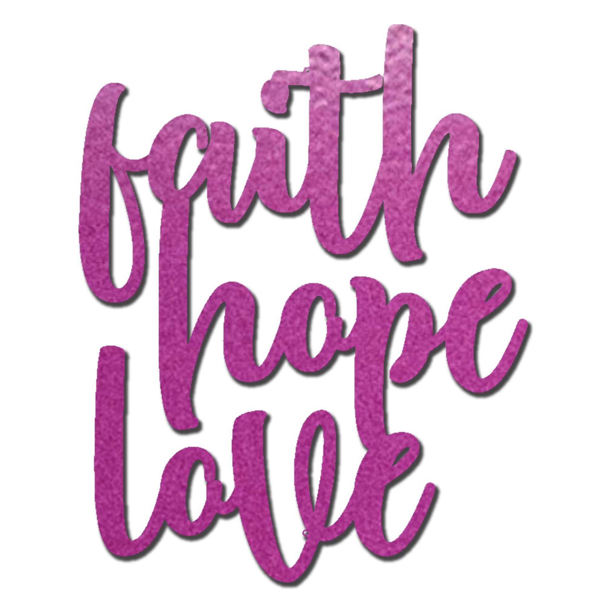 Faith Hope Love Metal Wall Art – Christian Inspirational Word Decor – Scripture Inspired Faith Wall Decor – Religious Home Decoration