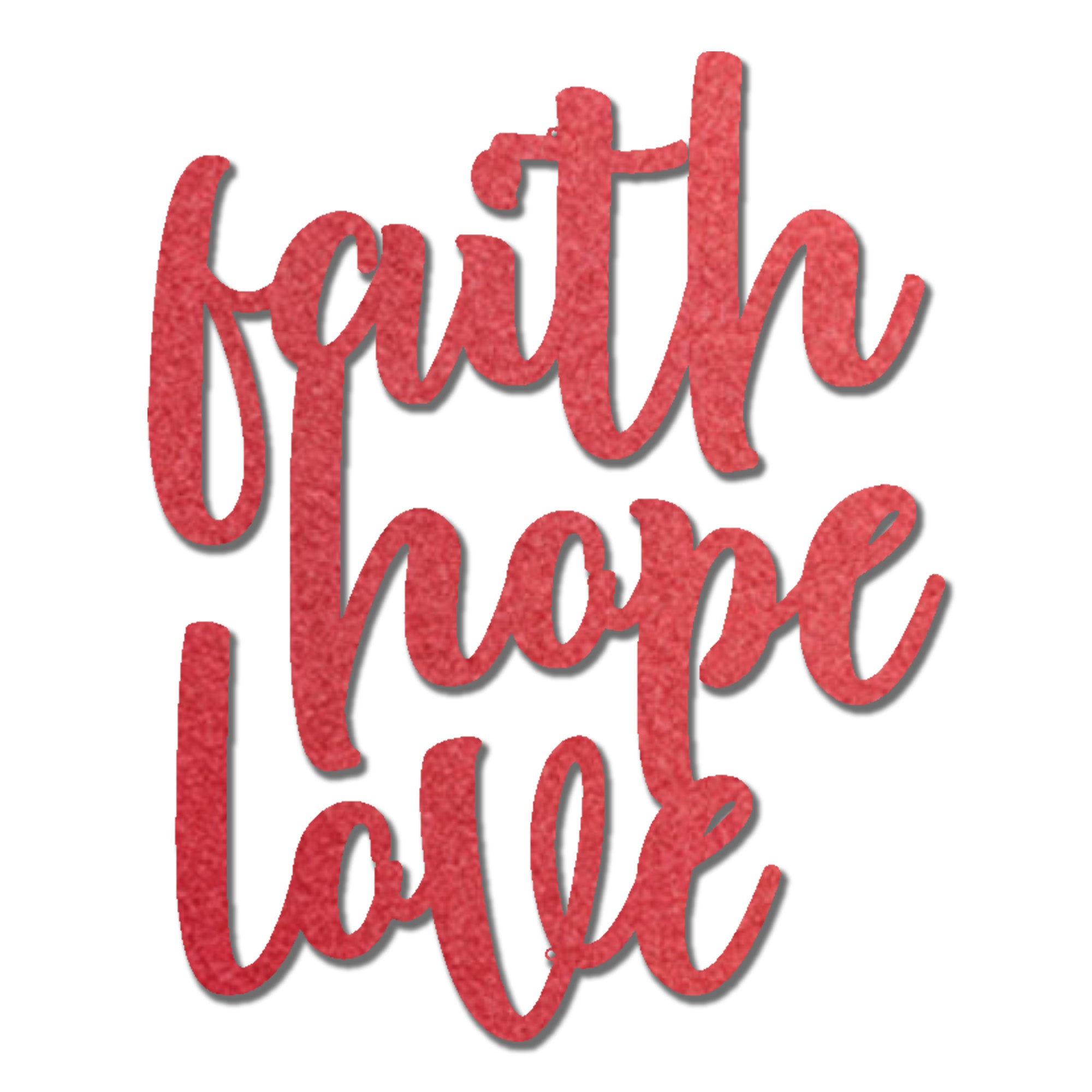 Faith Hope Love Metal Wall Art – Christian Inspirational Word Decor – Scripture Inspired Faith Wall Decor – Religious Home Decoration