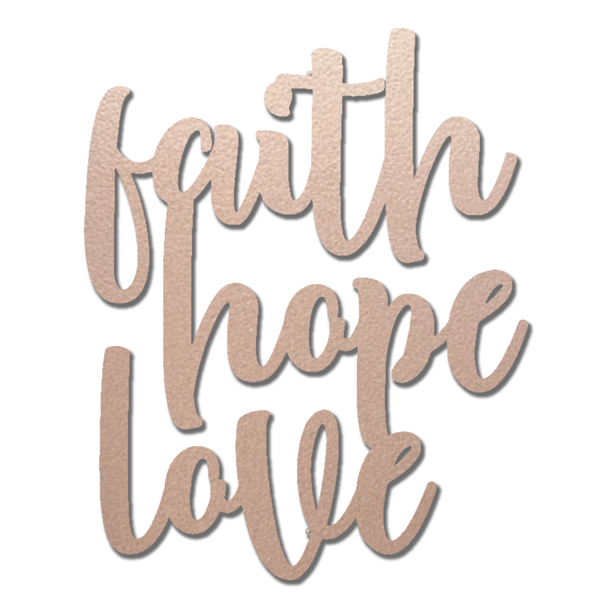 Faith Hope Love Metal Wall Art – Christian Inspirational Word Decor – Scripture Inspired Faith Wall Decor – Religious Home Decoration