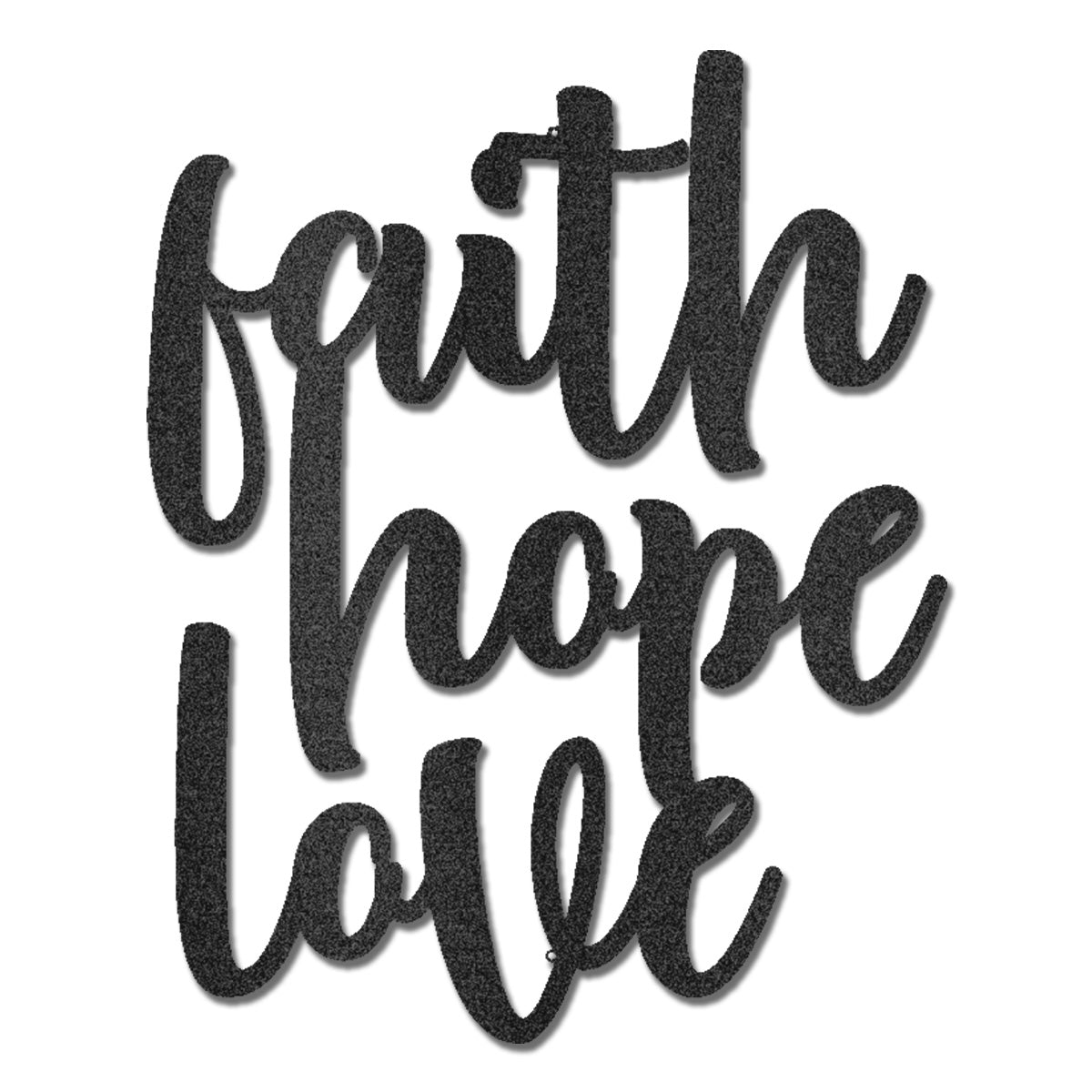 Faith Hope Love Metal Wall Art – Christian Inspirational Word Decor – Scripture Inspired Faith Wall Decor – Religious Home Decoration
