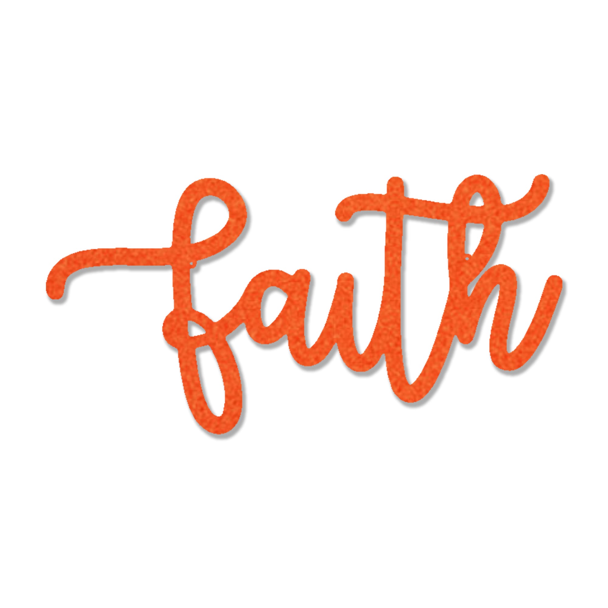Faith Metal Wall Art Sign – Christian Inspirational Word Decor – Farmhouse Faith Script Wall Decor – Religious Home Decoration