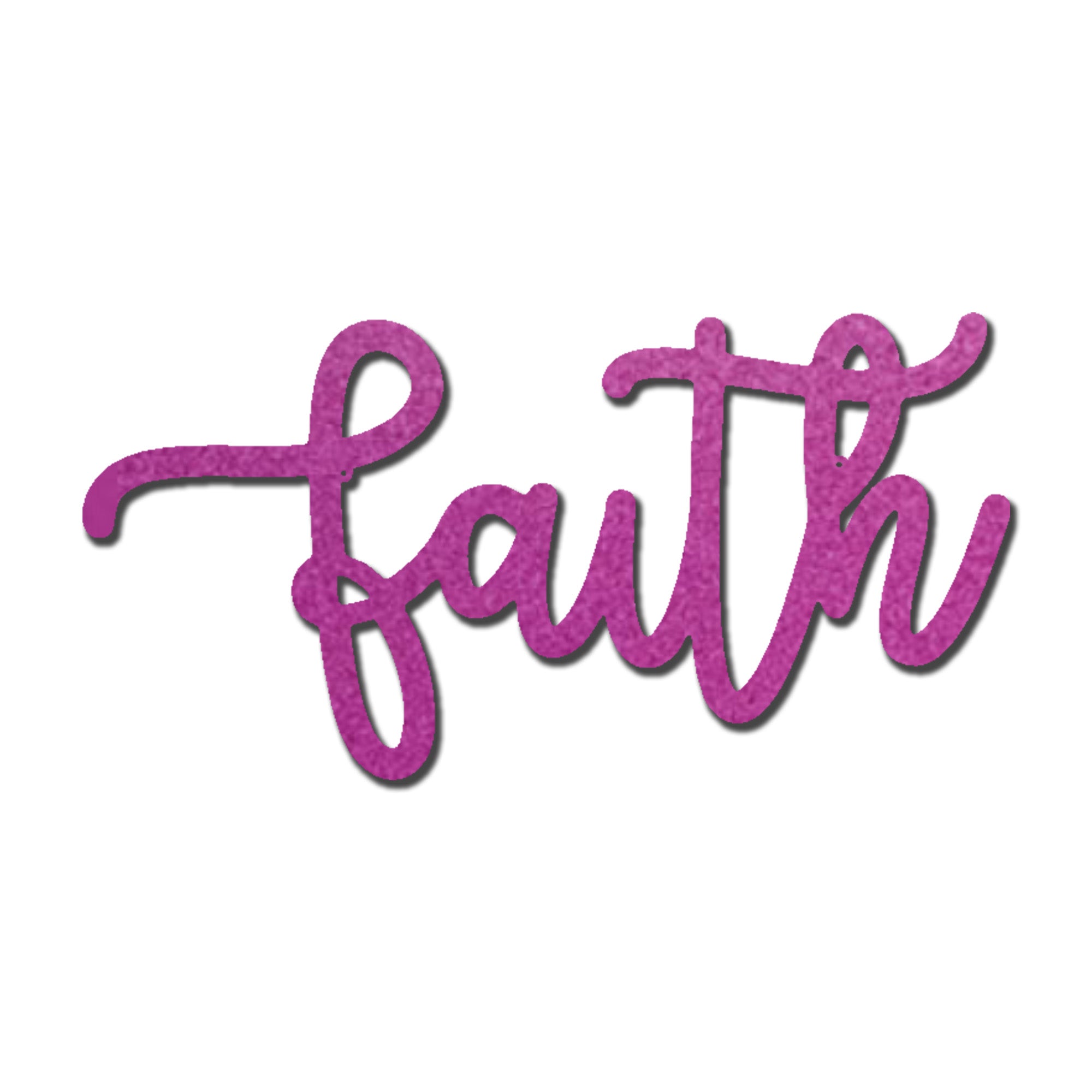 Faith Metal Wall Art Sign – Christian Inspirational Word Decor – Farmhouse Faith Script Wall Decor – Religious Home Decoration