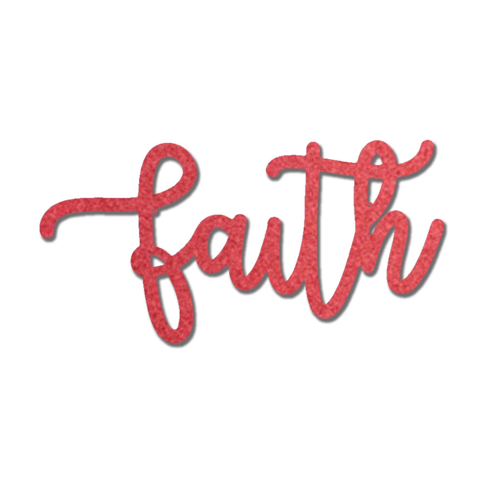 Faith Metal Wall Art Sign – Christian Inspirational Word Decor – Farmhouse Faith Script Wall Decor – Religious Home Decoration