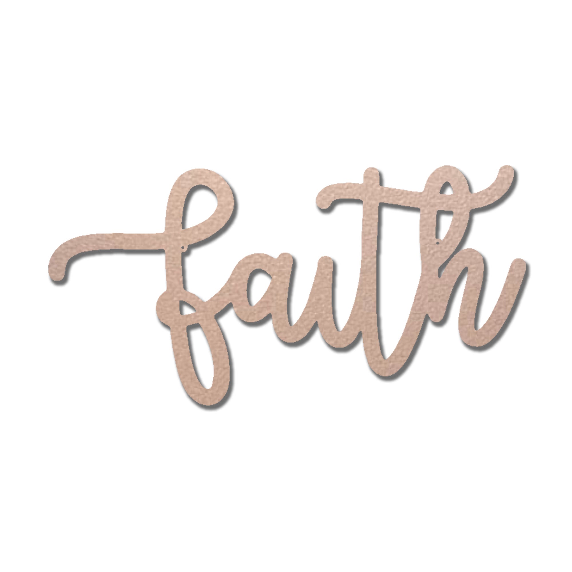 Faith Metal Wall Art Sign – Christian Inspirational Word Decor – Farmhouse Faith Script Wall Decor – Religious Home Decoration