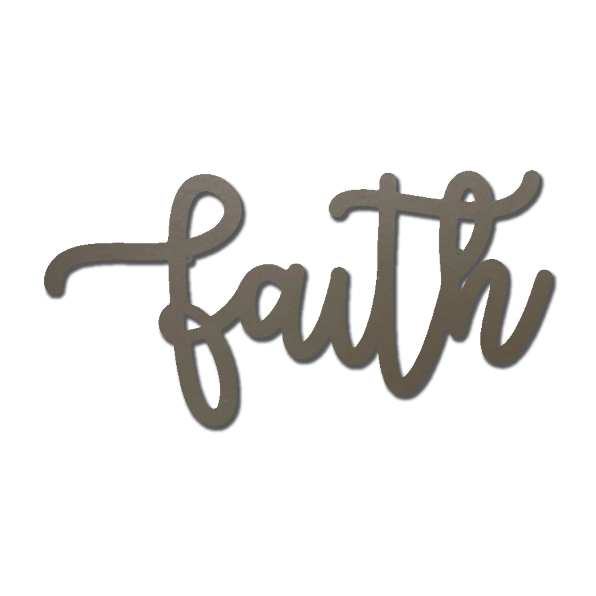 Faith Metal Wall Art Sign – Christian Inspirational Word Decor – Farmhouse Faith Script Wall Decor – Religious Home Decoration