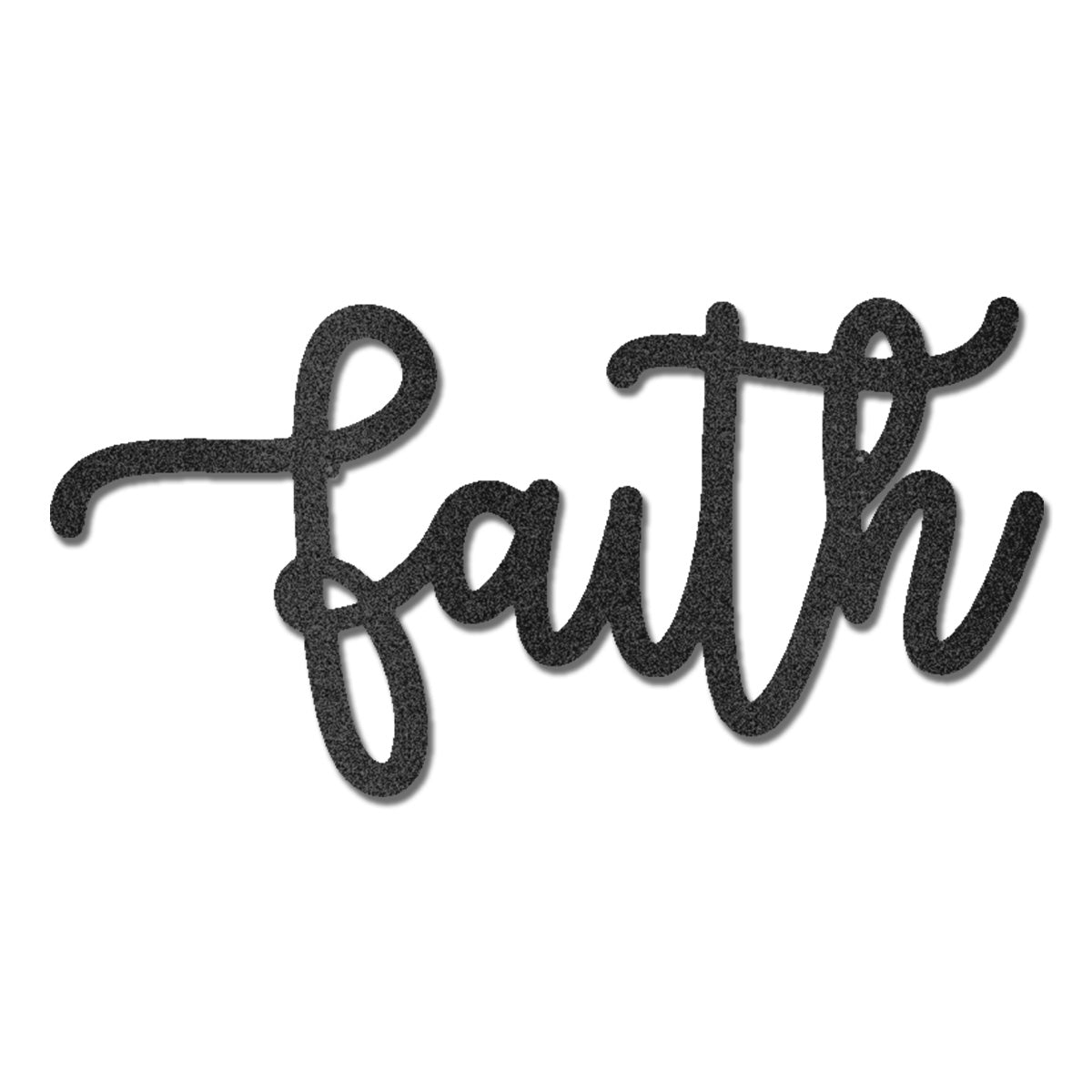 Faith Metal Wall Art Sign – Christian Inspirational Word Decor – Farmhouse Faith Script Wall Decor – Religious Home Decoration