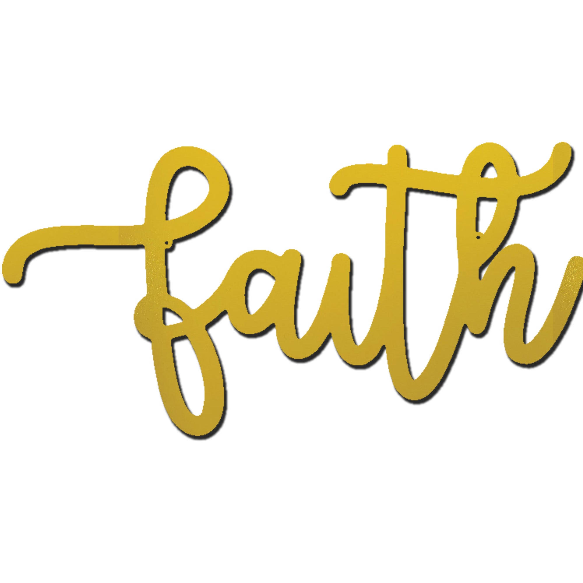 Faith Metal Wall Art Sign – Christian Inspirational Word Decor – Farmhouse Faith Script Wall Decor – Religious Home Decoration