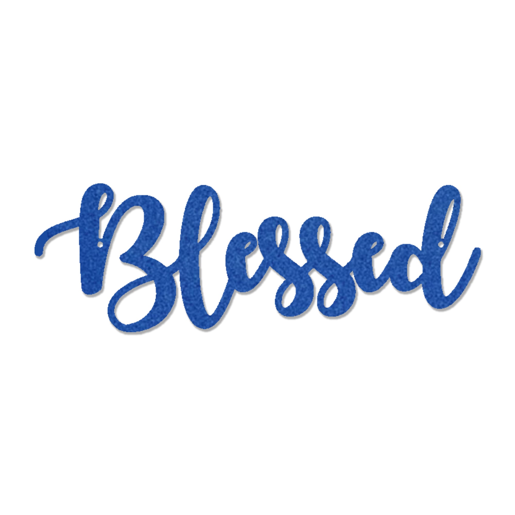 Blessed Script Metal Wall Art Sign – Christian Inspirational Word Decor – Farmhouse Faith Wall Decor – Religious Home Decoration